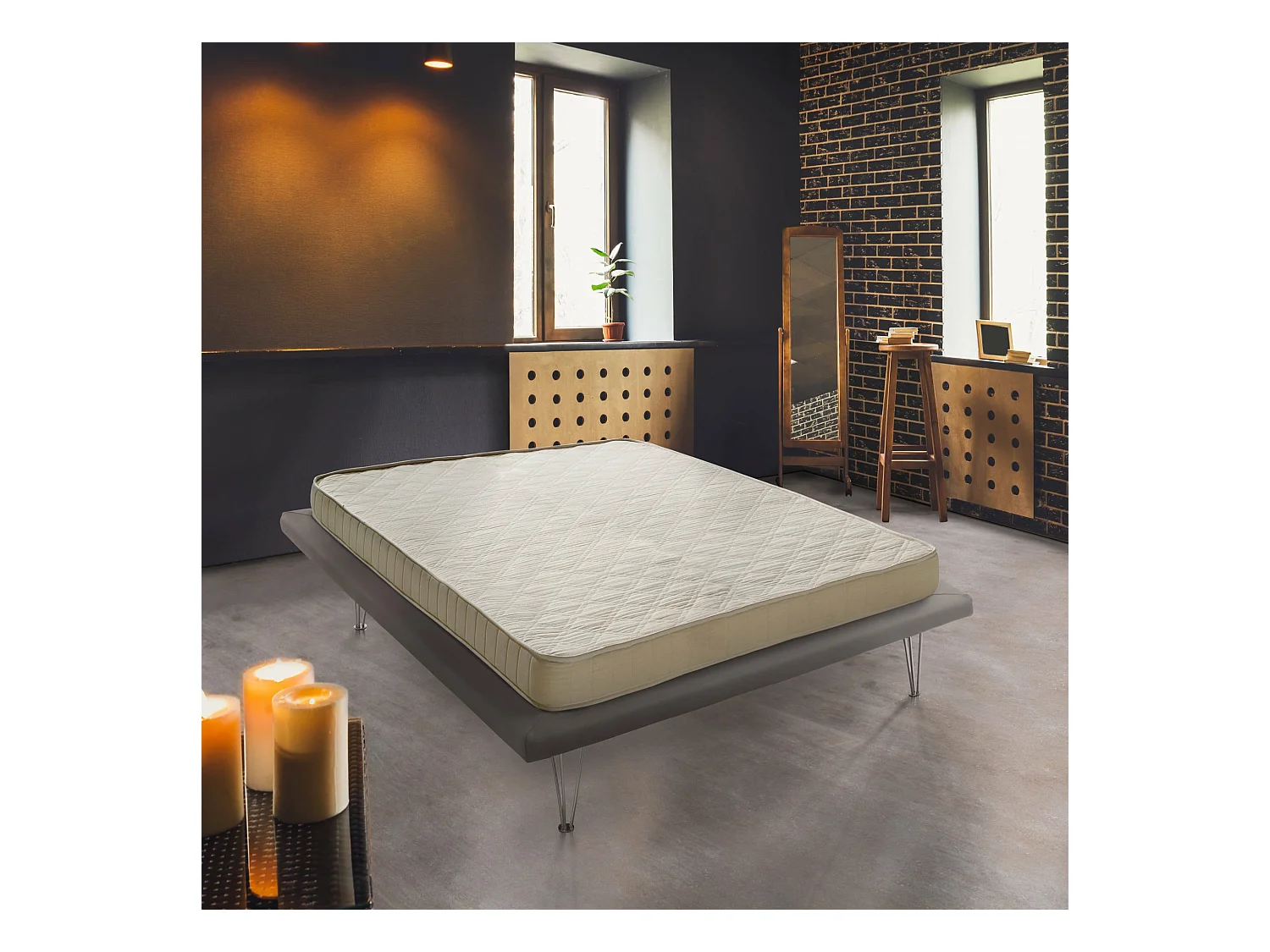 Lorella eenpersoonsmatras, Waterschuimmatras, 100% Made in Italy, Anti-mijt en hypoallergeen, 80x190h15 cm