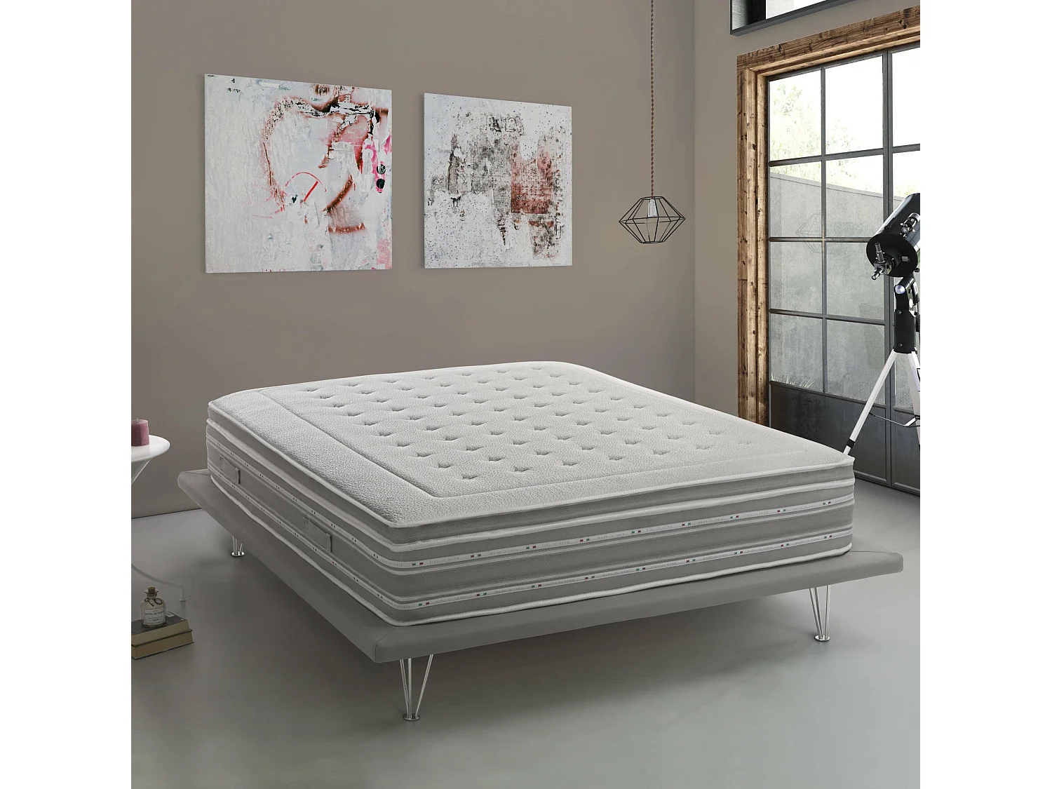 Matelas simple Tamara, orthopédique en mousse à mémoire de forme et microressorts ensachés, 100% Made in Italy, anti-acariens et hypoallergénique, 80x190h37 cm