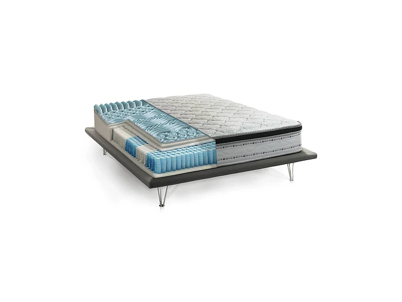 Matelas double Amalia, déhoussable en Memory Foam+Gel et ressorts ensachés, 100% Made in Italy, anti-acariens et hypoallergénique, 120x190h27 cm