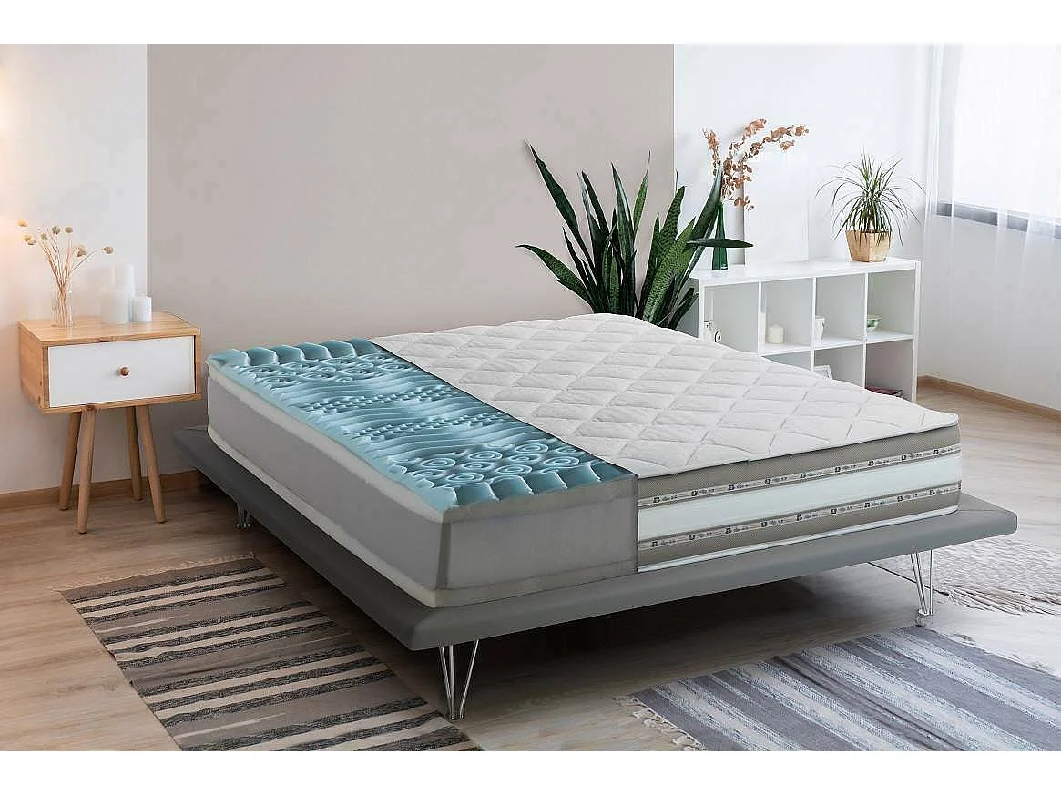 Matelas simple Ursula, matelas en mousse à mémoire de forme et gel avec 9 zones différenciées, 100% Made in Italy, anti-acariens et hypoallergénique, 80x190h27 cm