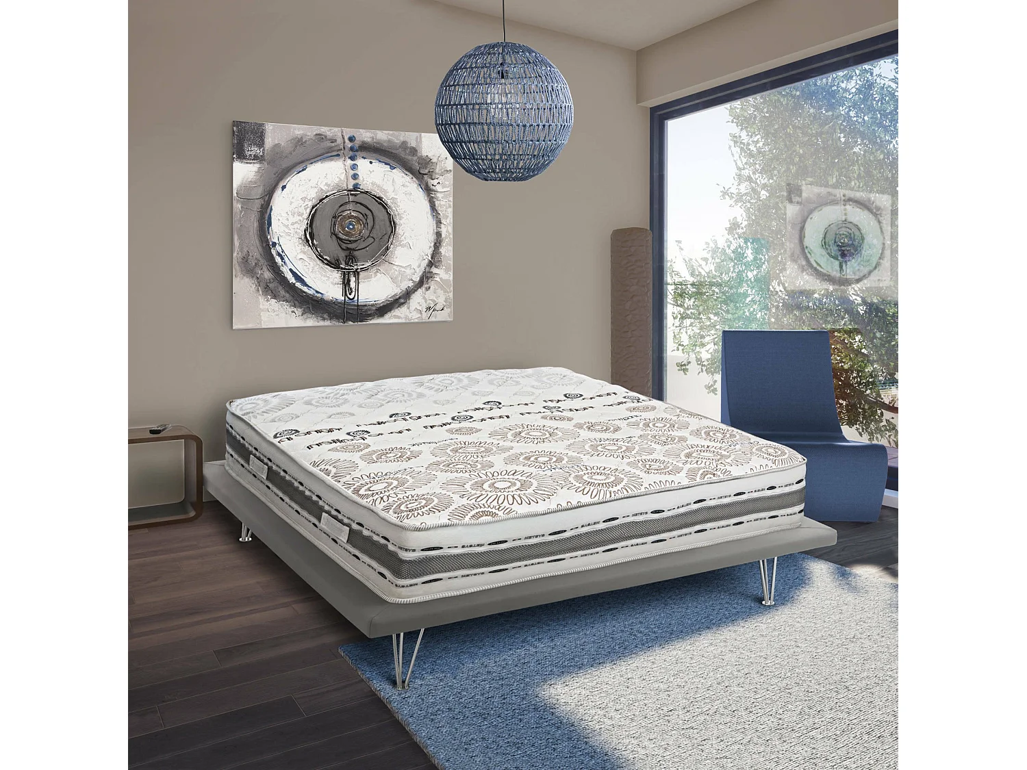 Zita eenpersoonsmatras, afneembare hoes in Memory Foam en onafhankelijke microveren, 100% Made in Italy, anti-mijt en hypoallergeen, 80x190h25 cm