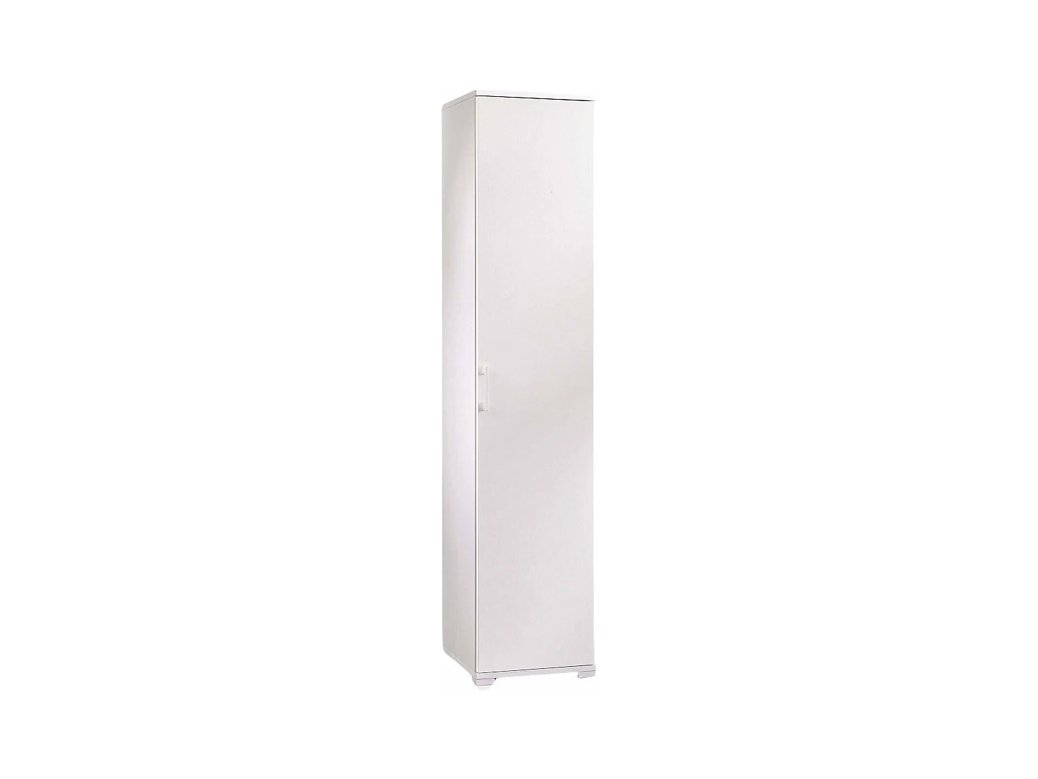 Armadio multiuso Aquilegia, Mobile lineare a 1 Anta battenti e 4 ripiani regolabili, Mobile a colonna per bagno, 100% Made in Italy, 45x45h195 cm, Bianco