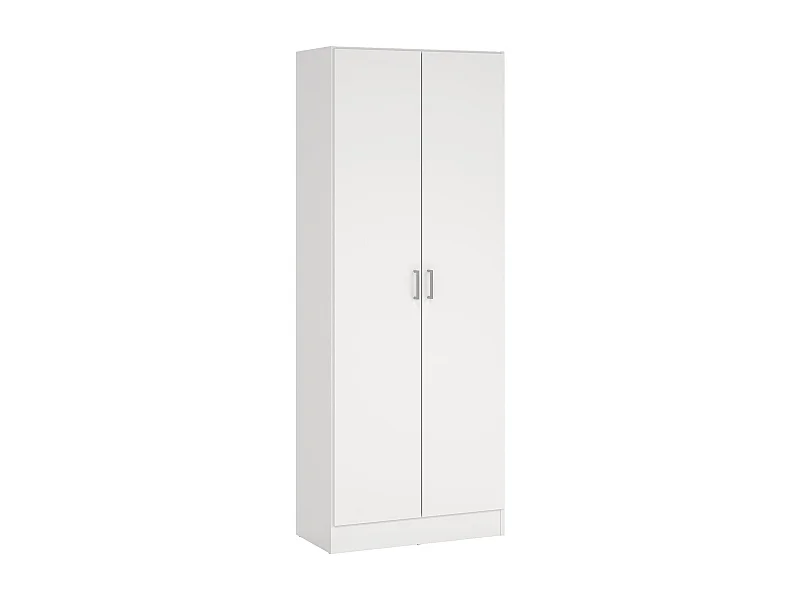 Armoire polyvalente Charleston, Armoire à balais avec 2 portes, Étagère à chaussures avec étagères, Armoire à balais, cm73x37h180 cm, Blanc