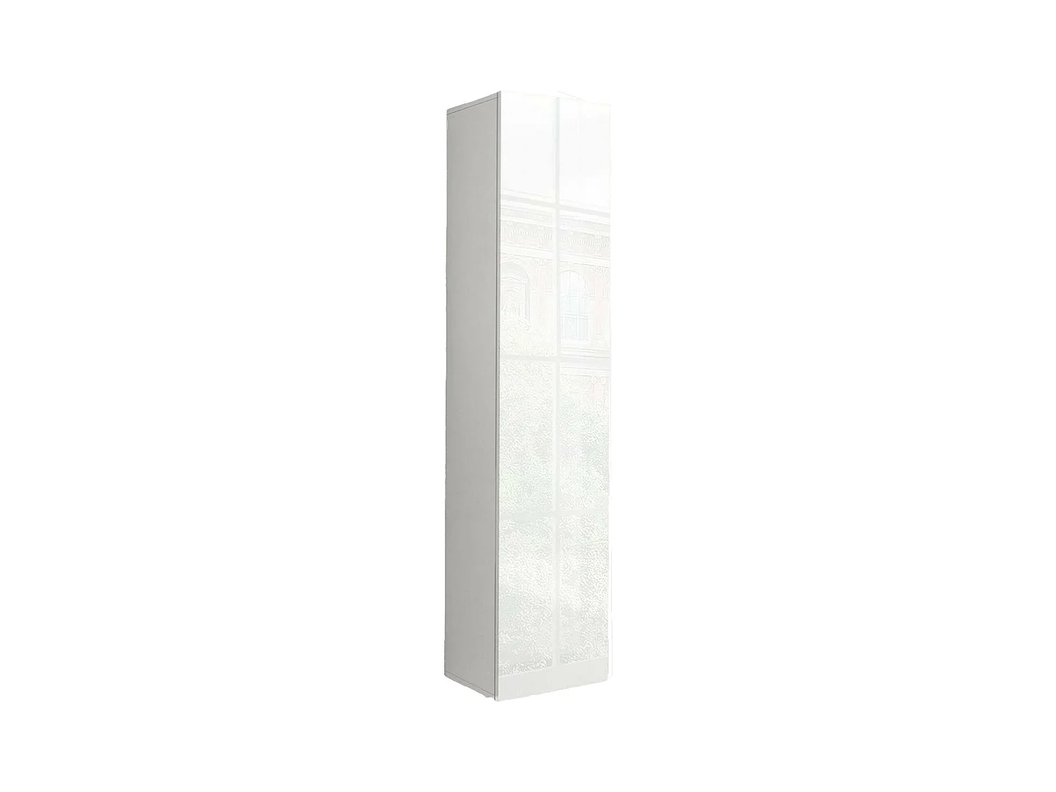 Armadio multiuso Marco, Portascarpe con 1 anta e 4 ripiani, Mobile multifunzione, 100% Made in Italy, cm 40x30h180, Bianco lucido