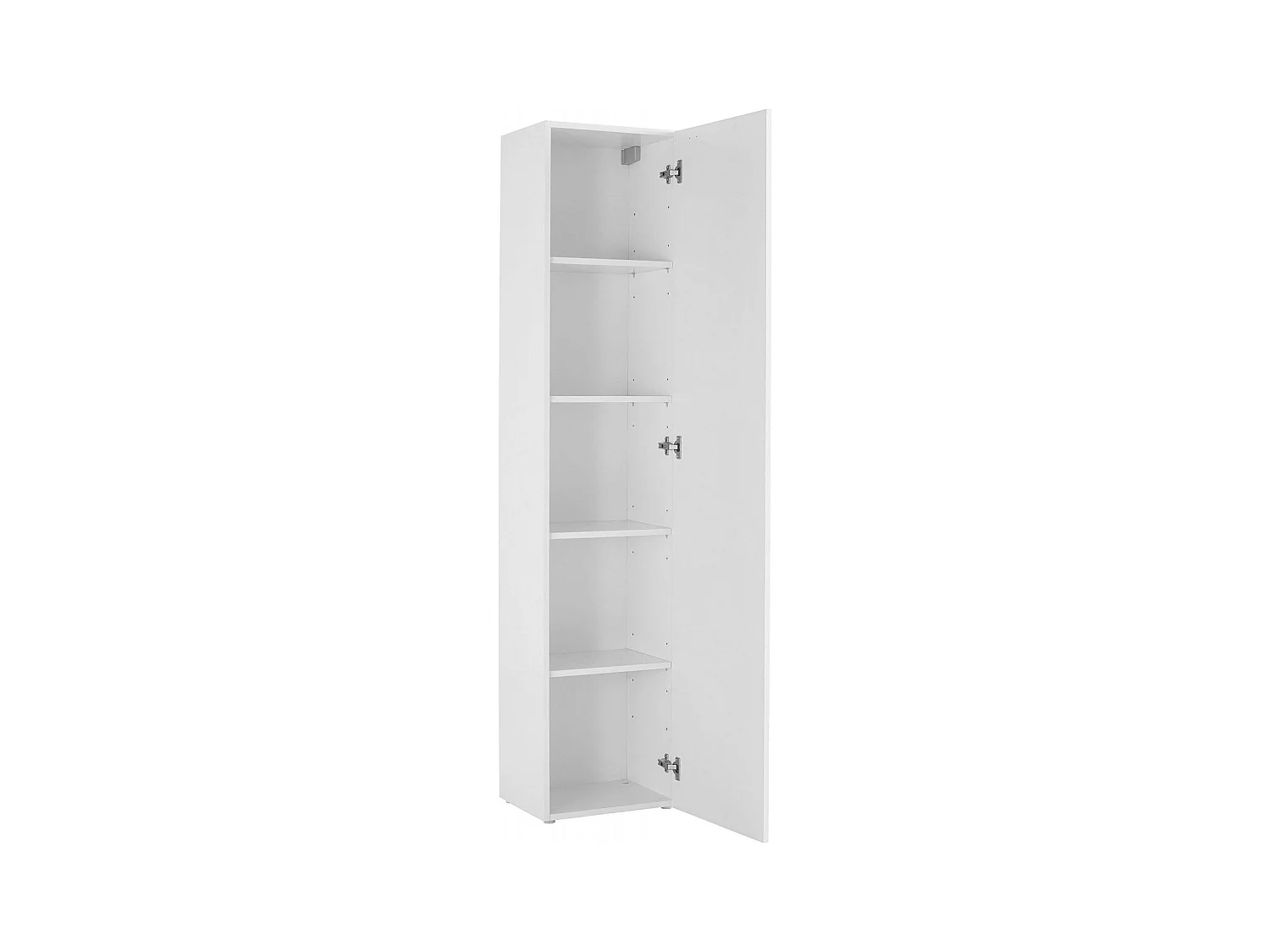 Armadio multiuso Marco, Portascarpe con 1 anta e 4 ripiani, Mobile multifunzione, 100% Made in Italy, cm 40x30h180, Bianco lucido
