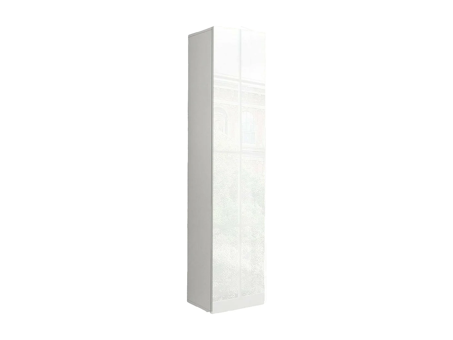 Armoire polyvalente Marco, Étagère à chaussures avec 1 porte et 4 étagères, Armoire multifonctionnelle, 100% Made in Italy, 40x30h180 cm, Blanc brillant