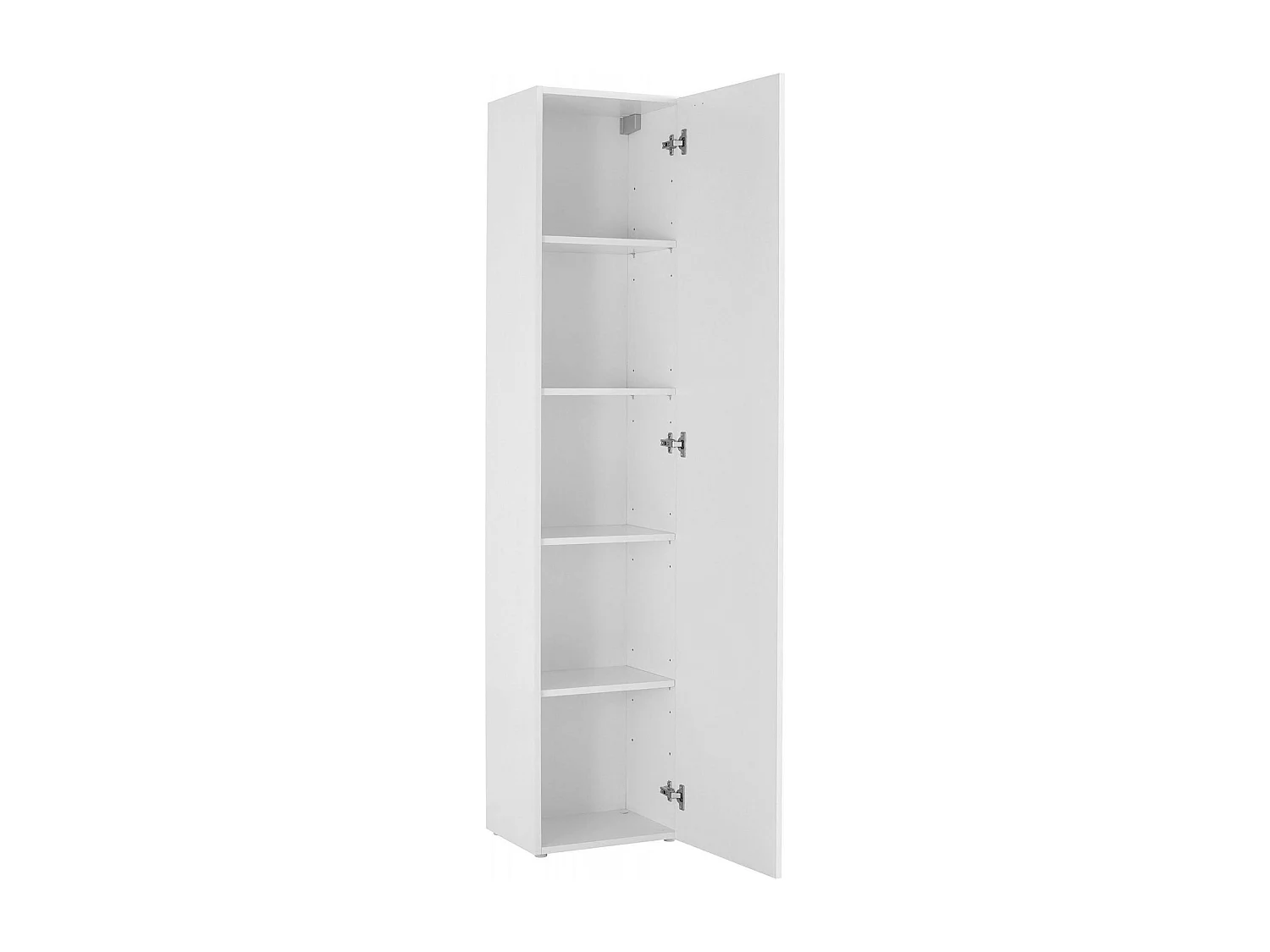 Armoire polyvalente Marco, Étagère à chaussures avec 1 porte et 4 étagères, Armoire multifonctionnelle, 100% Made in Italy, 40x30h180 cm, Blanc brillant