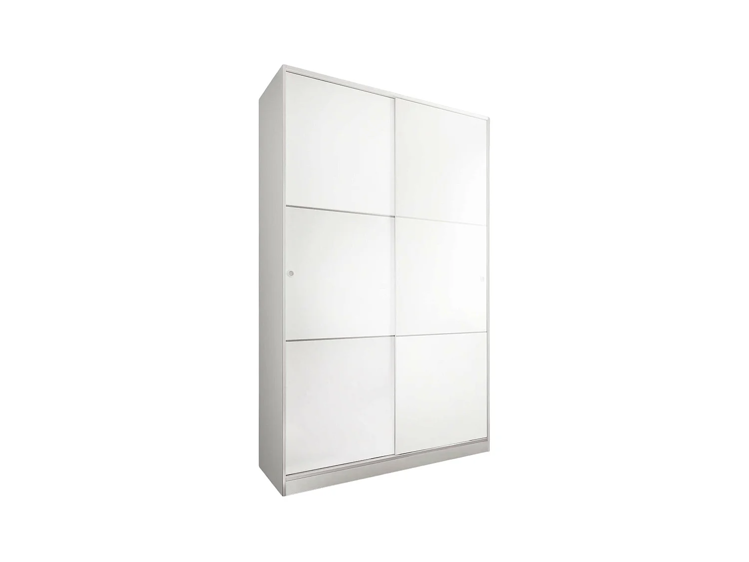 Waterbury Kledingkast, Slaapkamerkast met 2 schuifdeuren, Kast met 4 planken en kledingroede, 120x50h200 cm, Wit