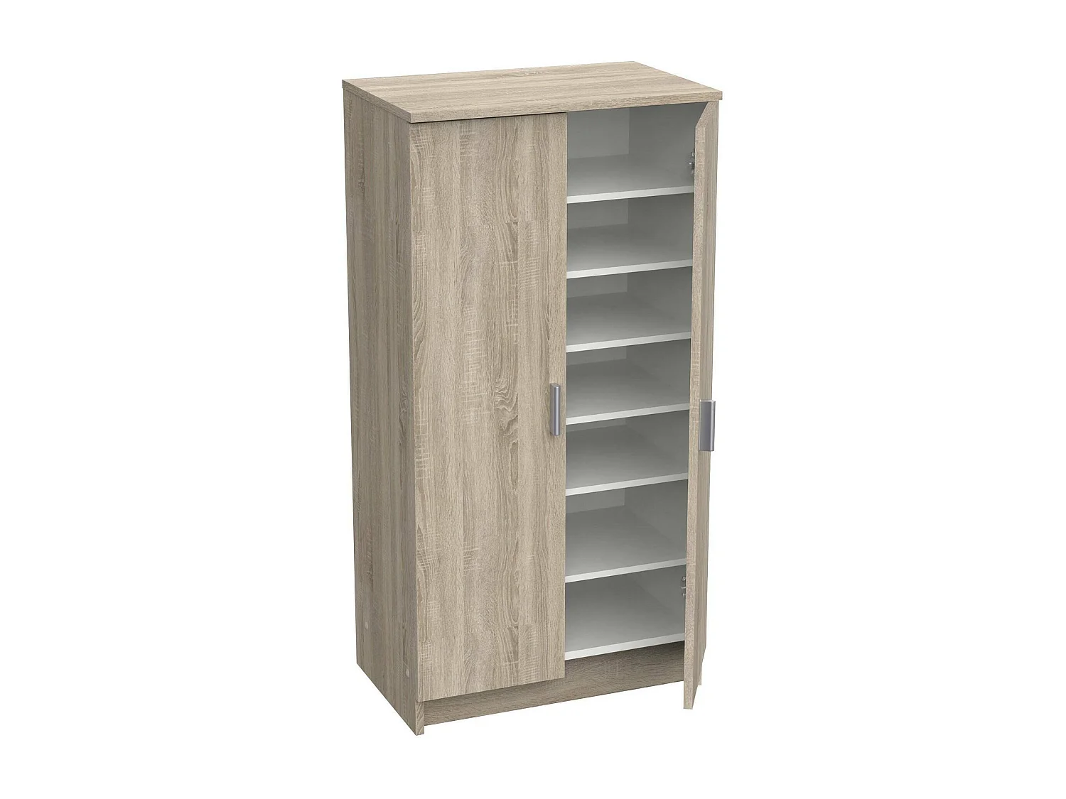 Meuble à chaussures Alcudia, Étagère à chaussures peu encombrante, Étagère à chaussures d'entrée, Armoire polyvalente avec 5 étagères, 55x36h108 cm, Chêne