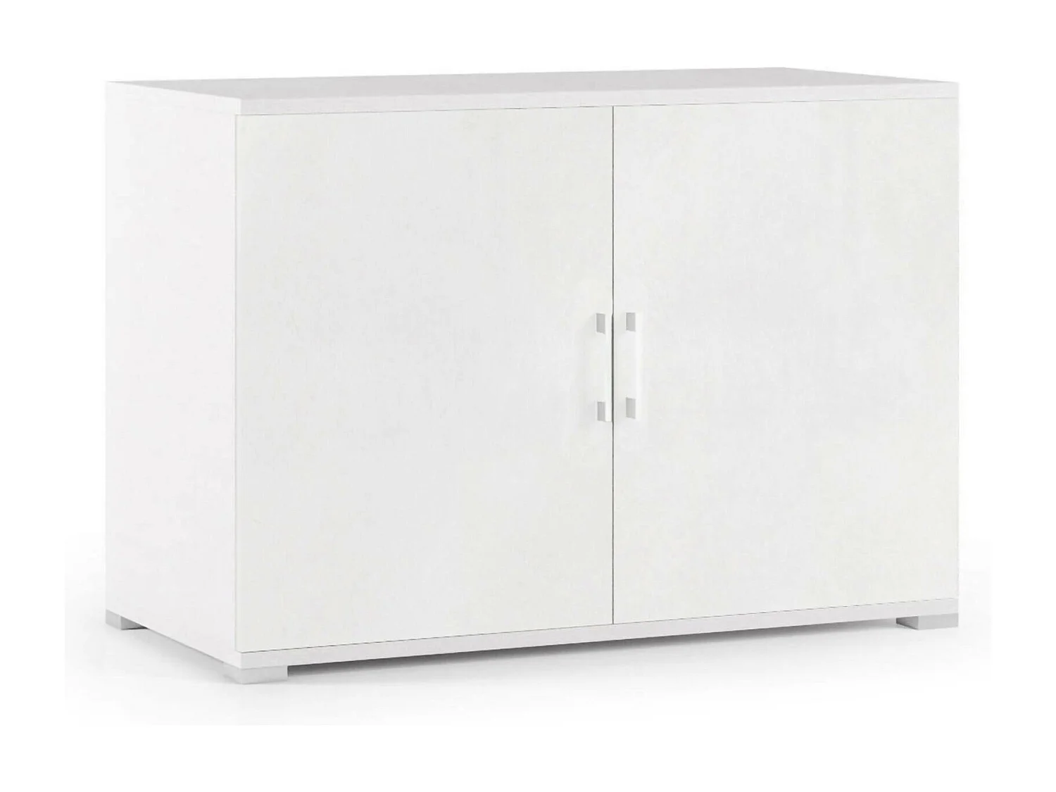 Mehrzweckschrank Bucaneve, Linearschrank mit 2 Flügeltüren mit Einlegeboden, Eingangsmöbel, Modernes Schuhregal, 100%  Italy, 90x45h66 cm, WeiÃŸ