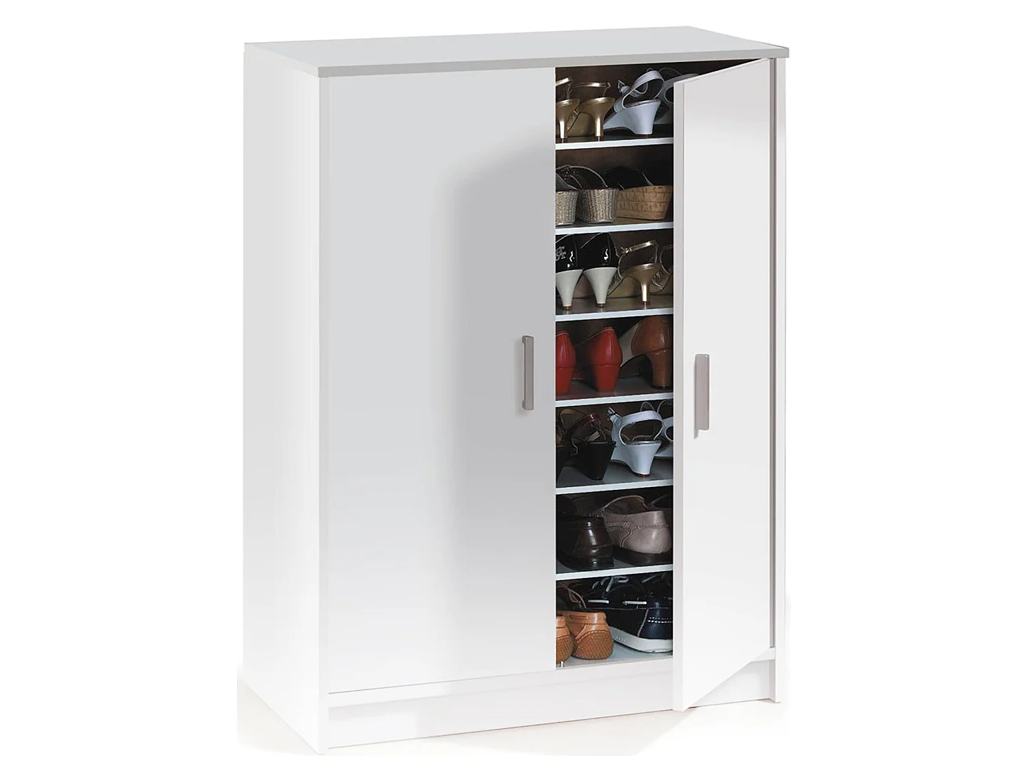 Dmora Multifunctionele Kast 2 Deuren Norwalk 36x101h cm Wit 6 Planken, 2 Deuren, Scharnierende Openingen