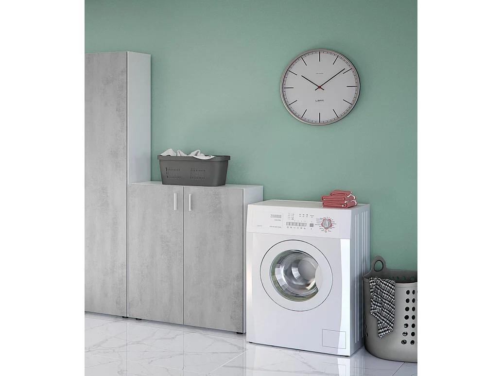 Dmora Multifunctionele Kast 2 Deuren Hialeah 37x92h cm Wit, 1 Plank, 2 Draaideuren