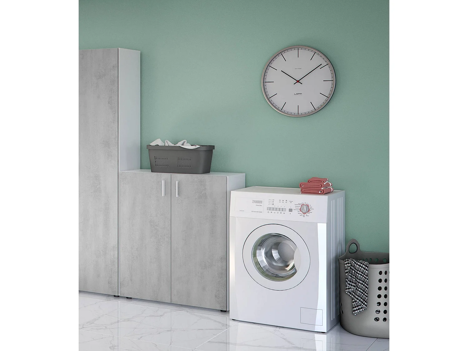 Dmora Multifunctionele Kast 2 Deuren Hialeah 37x92h cm Wit, 1 Plank, 2 Draaideuren