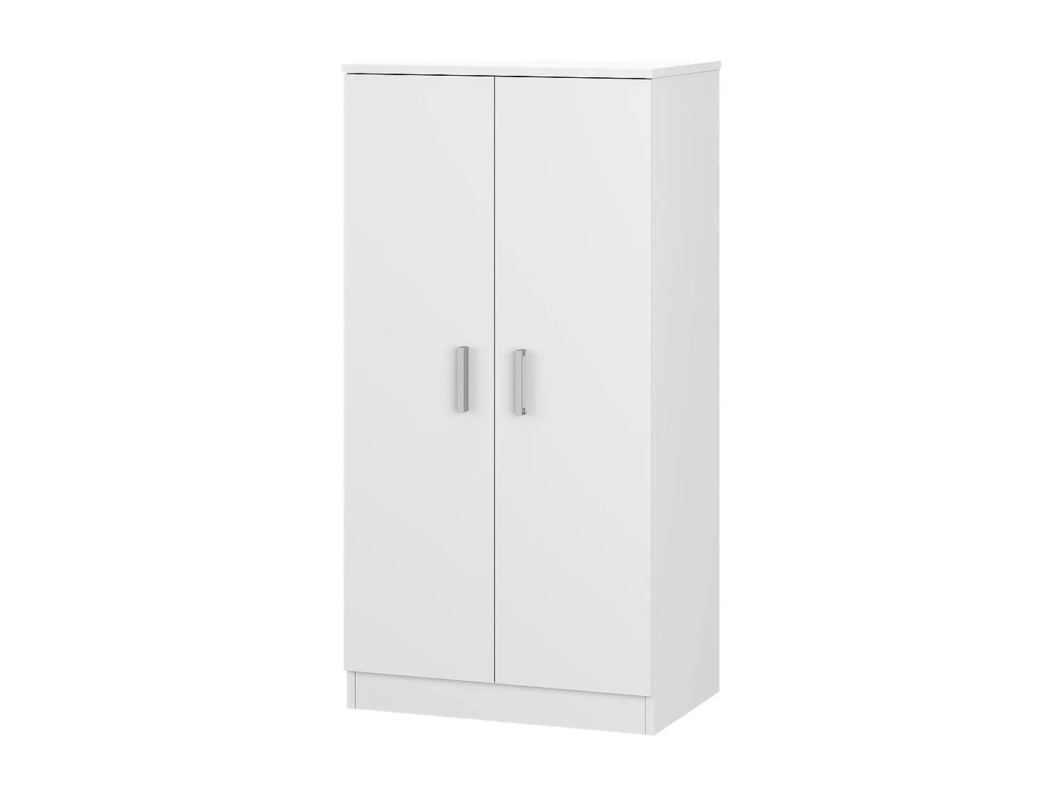 Armoire polyvalente Corona, Armoire auxiliaire avec 2 portes, Armoire à chaussures basse avec 6 étagères, Étagère à chaussures moderne, 55x36h108 cm, Blanc