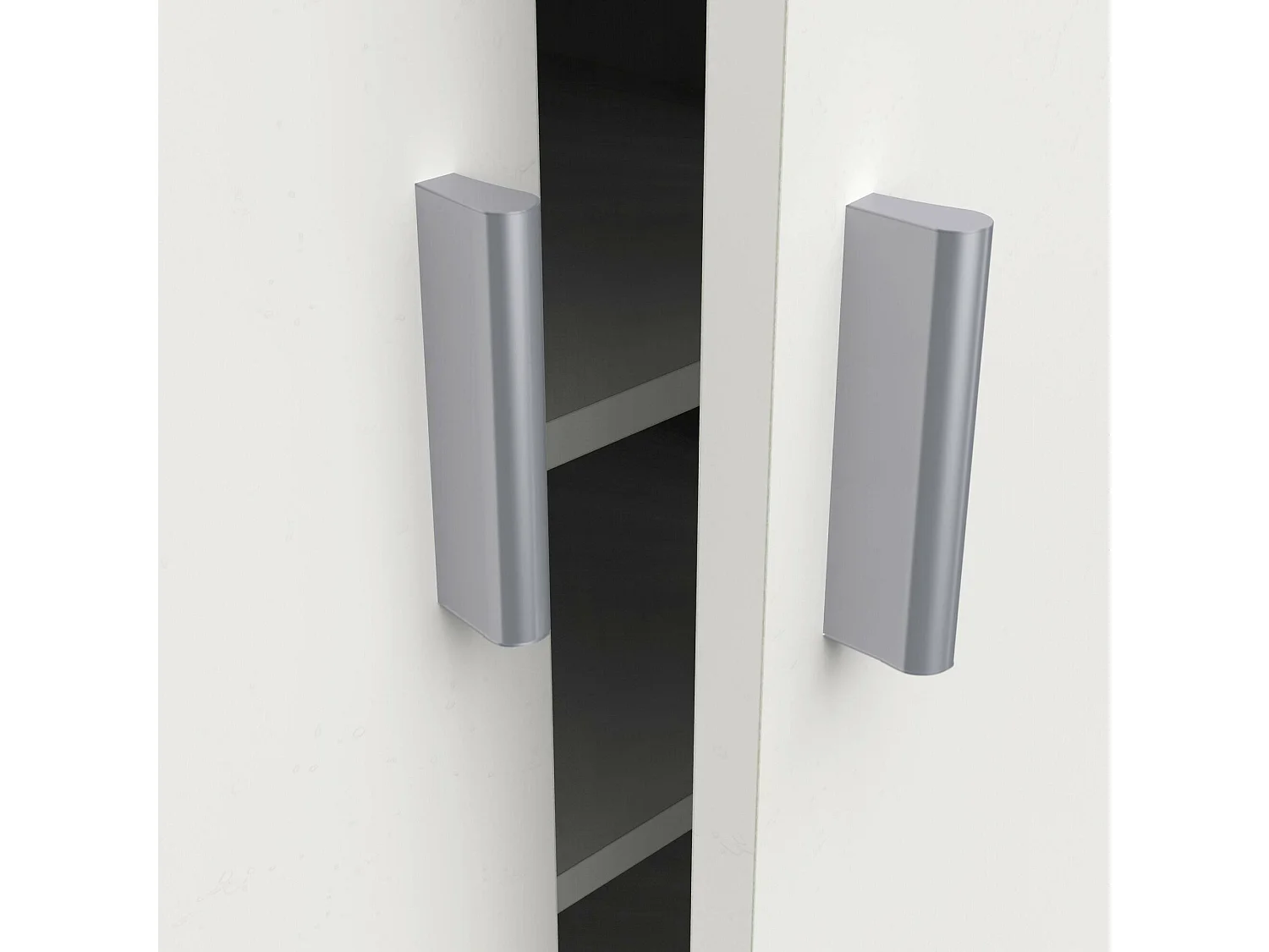 Armoire polyvalente Corona, Armoire auxiliaire avec 2 portes, Armoire à chaussures basse avec 6 étagères, Étagère à chaussures moderne, 55x36h108 cm, Blanc