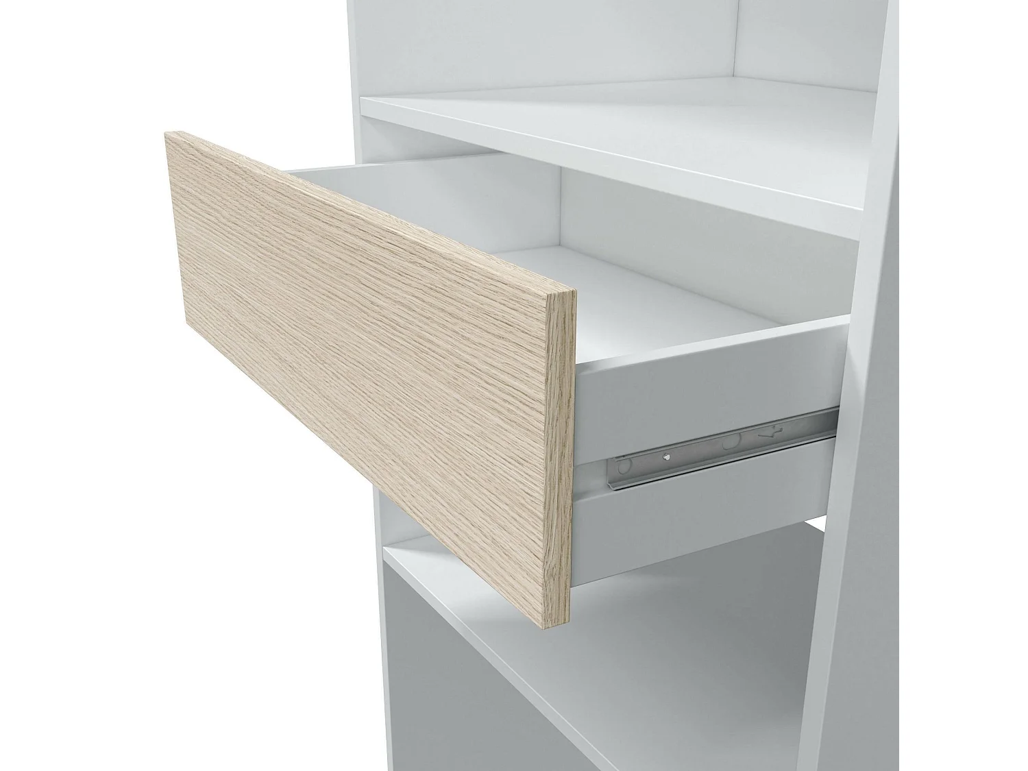 Armoire Miramar, Structure pour dressing, Armoire ouverte sans portes, Dressing, 158x40h187 cm, Blanc et Chêne