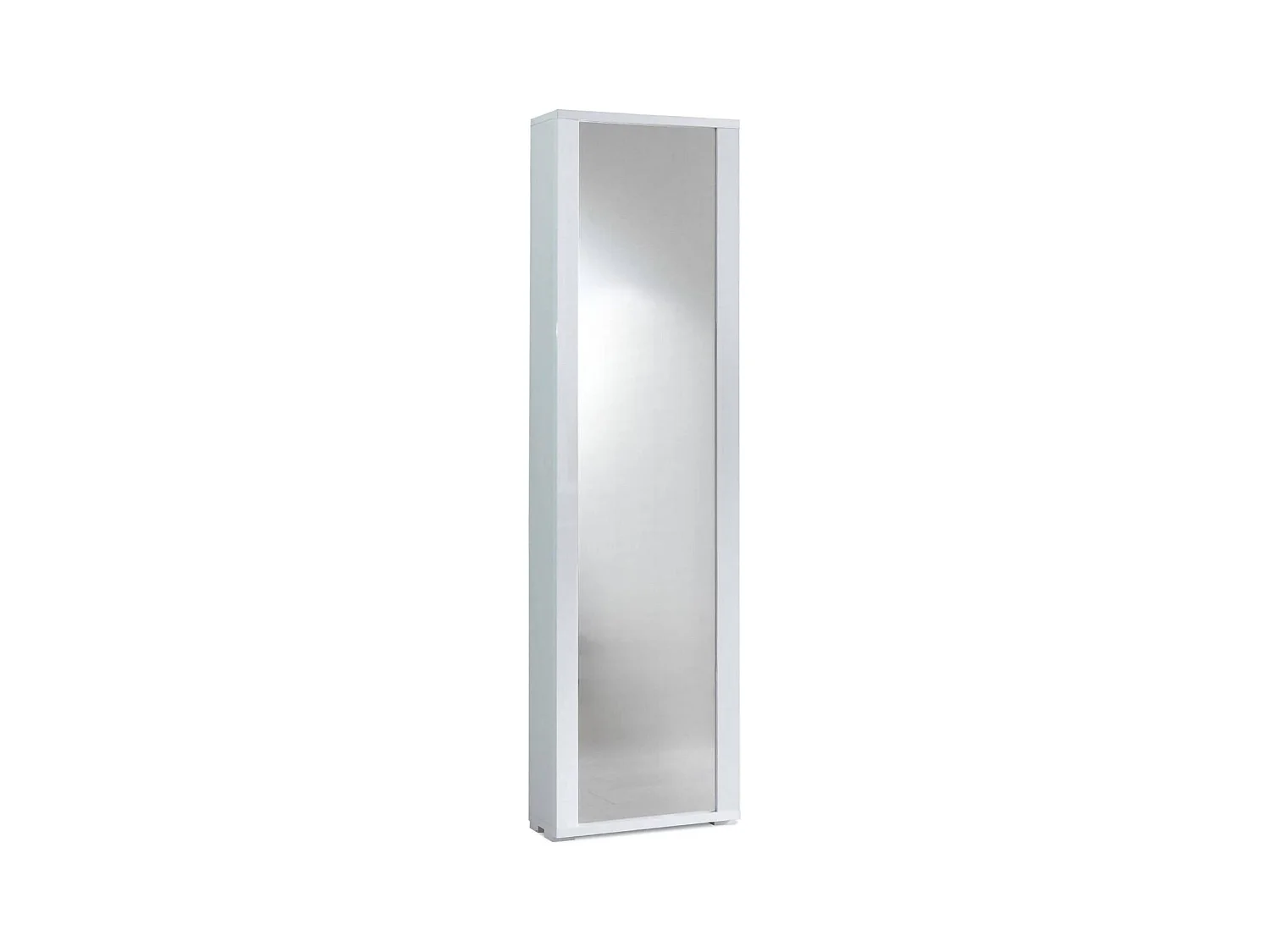 Datura Schoenenrek, Multifunctioneel entreemeubel met spiegeldeur, Moderne schoenenkast met 7 planken, 100% Made in Italy, 50x32hx182 cm, Wit