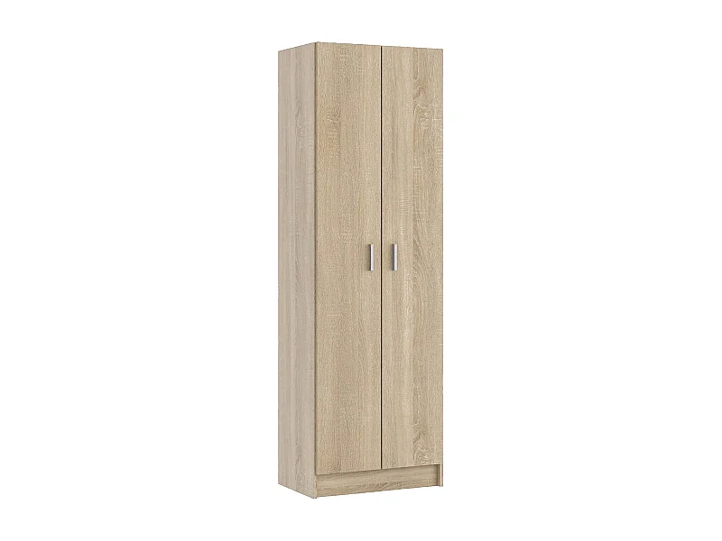 Armoire polyvalente Portsmouth, Armoire auxiliaire avec 2 portes, Armoire à chaussures moderne, Étagère à chaussures verticale, 59x37h180 cm, Chêne