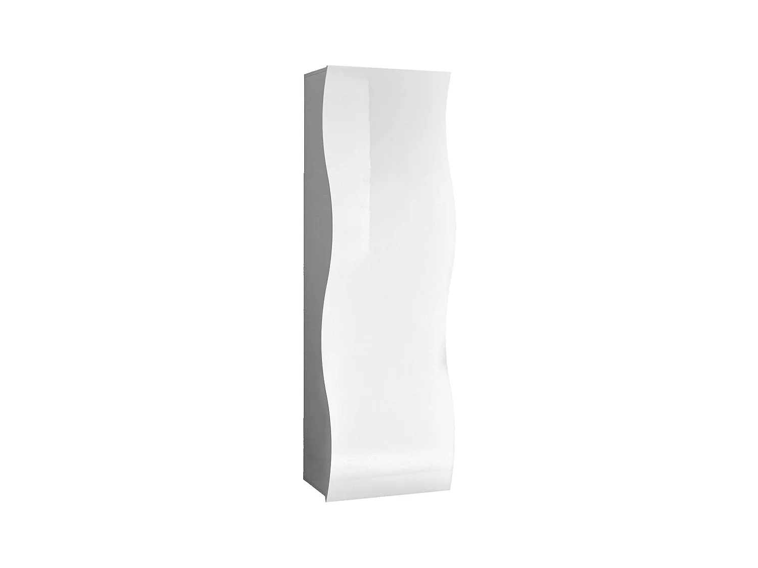 Armadio 1 anta Lorenzo, Portascarpe con 1 anta e 1 ripiano, Mobile multifunzione, 100% Made in Italy, cm 63x40h187, Bianco lucido