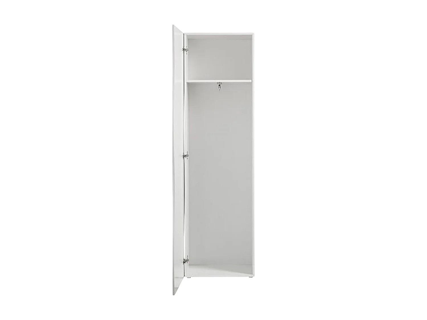 Lorenzo Armario de 1 puerta, Zapatero con 1 puerta y 1 estante, Armario multifuncional, 100% Made in Italy, 63x40h187 cm, Blanco brillo