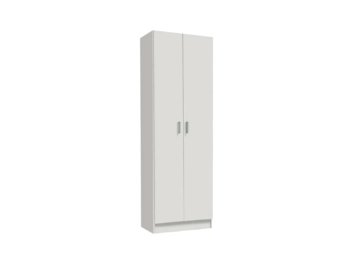 Armoire polyvalente Salem, Armoire auxiliaire avec 2 portes, Étagère à chaussures avec 3 étagères, Étagère à chaussures haute moderne, 59x37h180 cm, Blanc