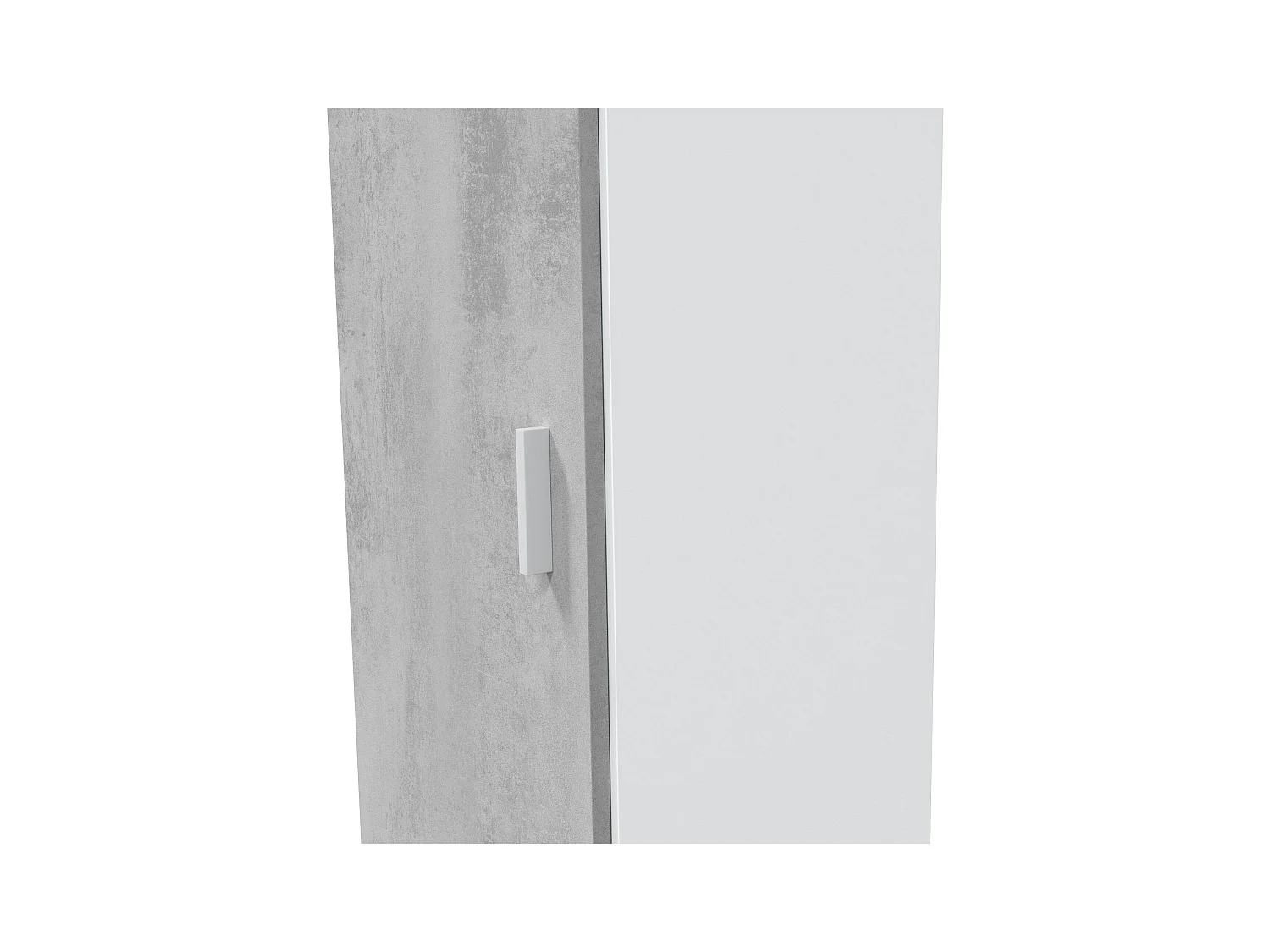 Armoire polyvalente Reno, Armoire auxiliaire avec 1 porte et 3 étagères, Armoire moderne, Armoire colonne haute, 41x37h182 cm, Ciment et Blanc