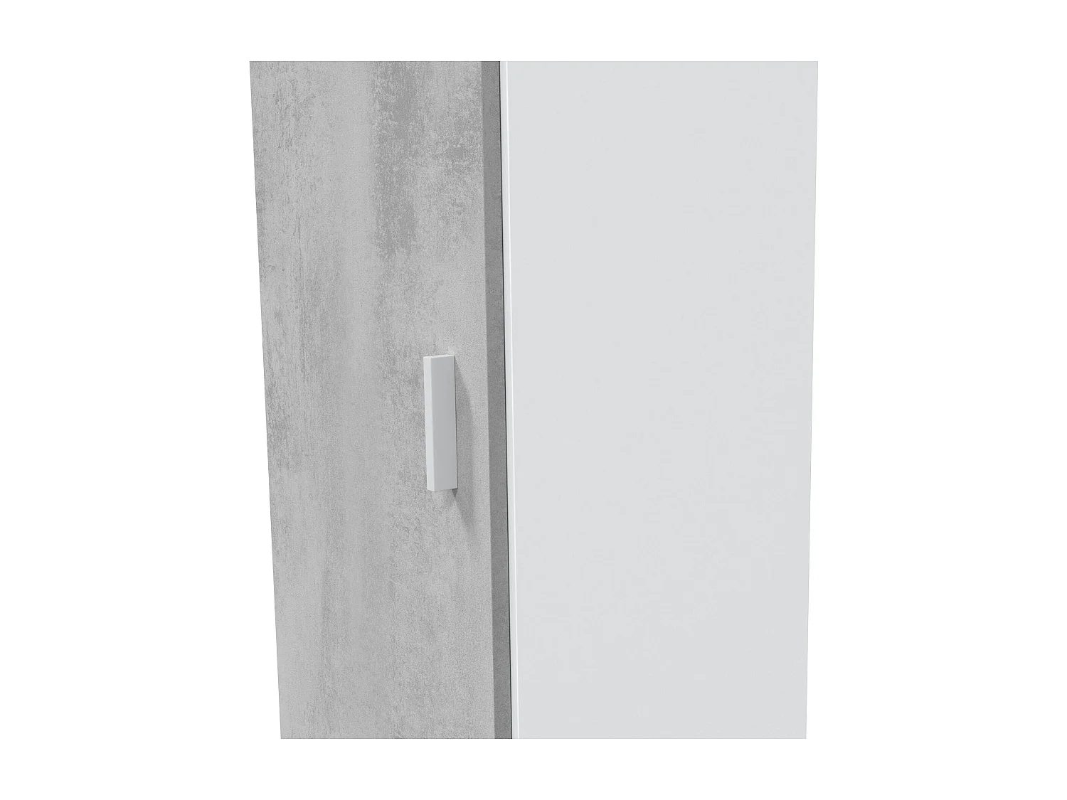 Roupeiro multiusos Reno, Armário auxiliar com 1 porta e 3 prateleiras, Roupeiro moderno, Armário coluna alta, 41x37h182 cm, Cimento e Branco
