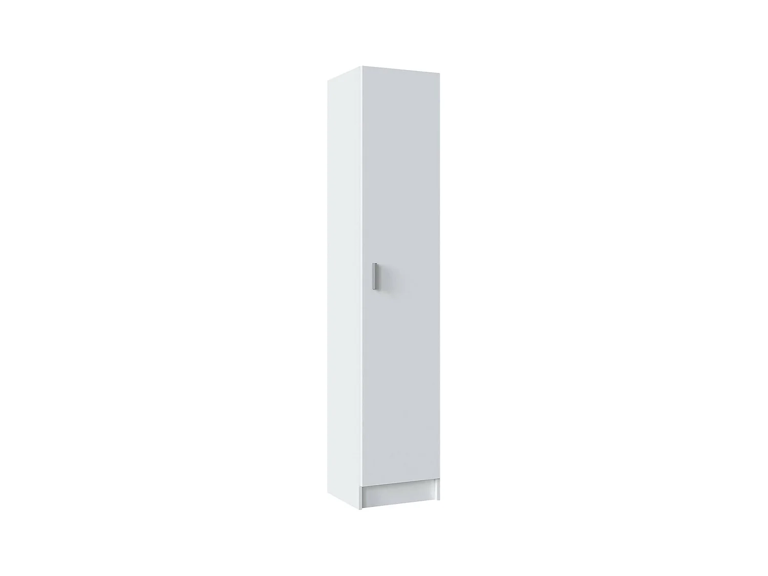 Armoire polyvalente Clearwater, Armoire auxiliaire avec 1 porte, Armoire à chaussures avec étagères, Étagère à chaussures verticale, 37x37h180 cm, Blanc