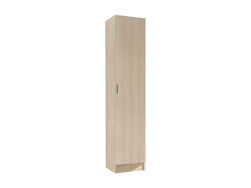 Clearwater multifunctionele kledingkast, Extra kast met 1 deur, Schoenenkast met planken, Verticaal schoenenrek, 37x37h180 cm, Eiken