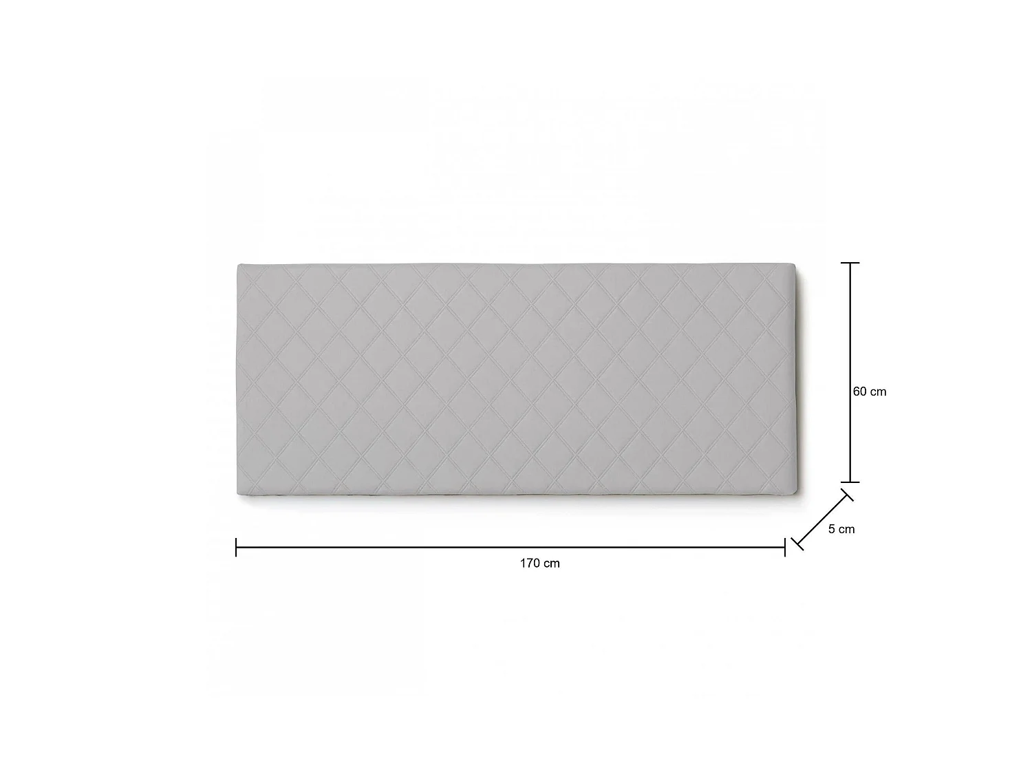 Lit double Cléopâtre, tête de lit murale en éco-cuir, 100% Made in Italy, adaptée pour un lit double, 170x60 cm, Blanc