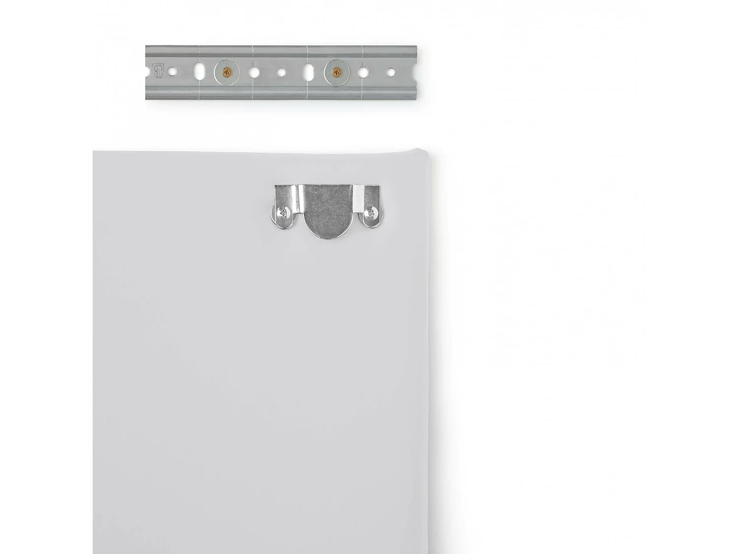 Lit double Cléopâtre, tête de lit murale en éco-cuir, 100% Made in Italy, adaptée pour un lit double, 170x60 cm, Blanc
