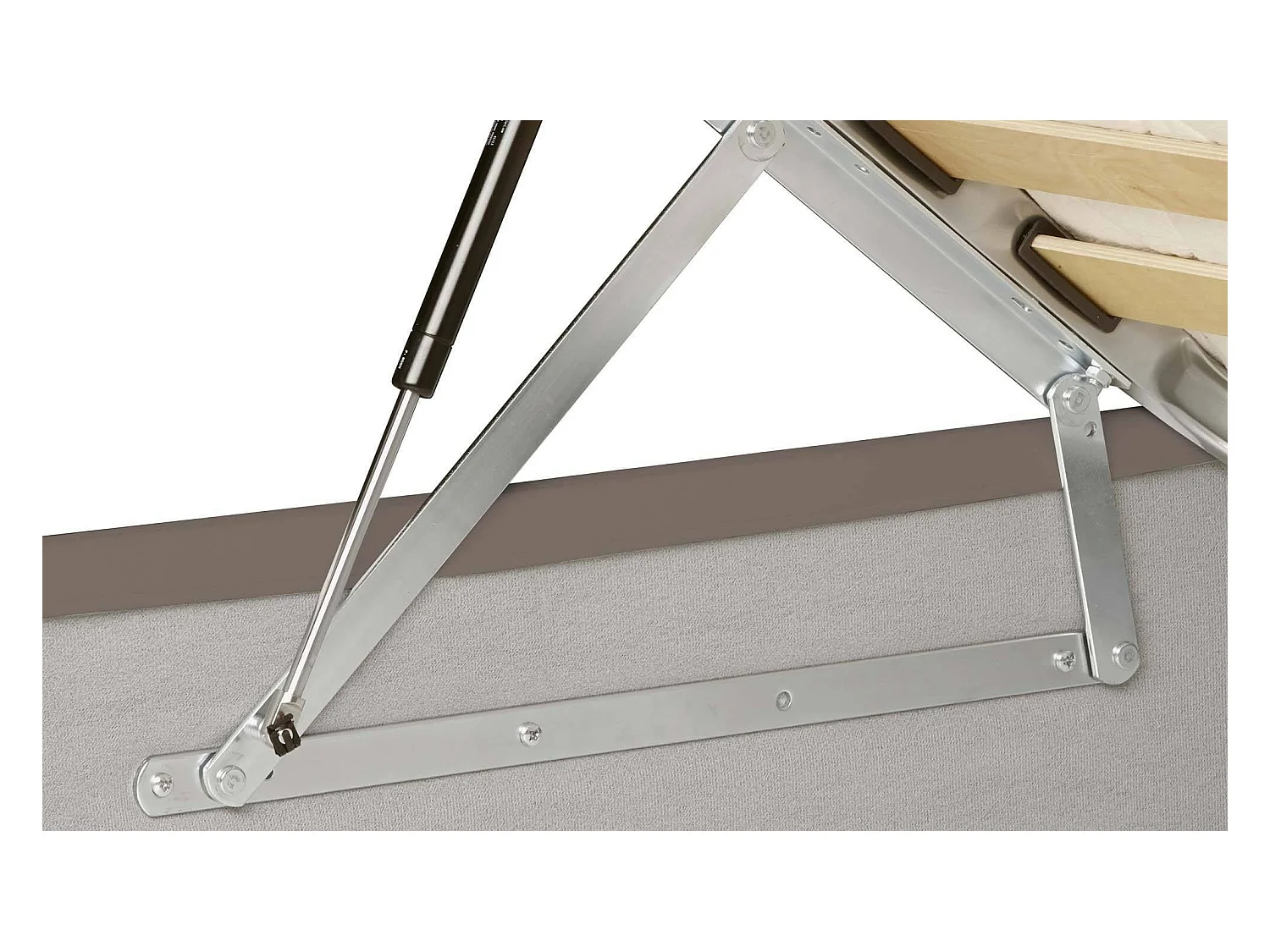 Fatima tweepersoonsbed, Opbergbed met bekleding van eco-leer, 100% Made in Italy, Opening aan de voorkant, inclusief matras van 140x200 cm, Taupe