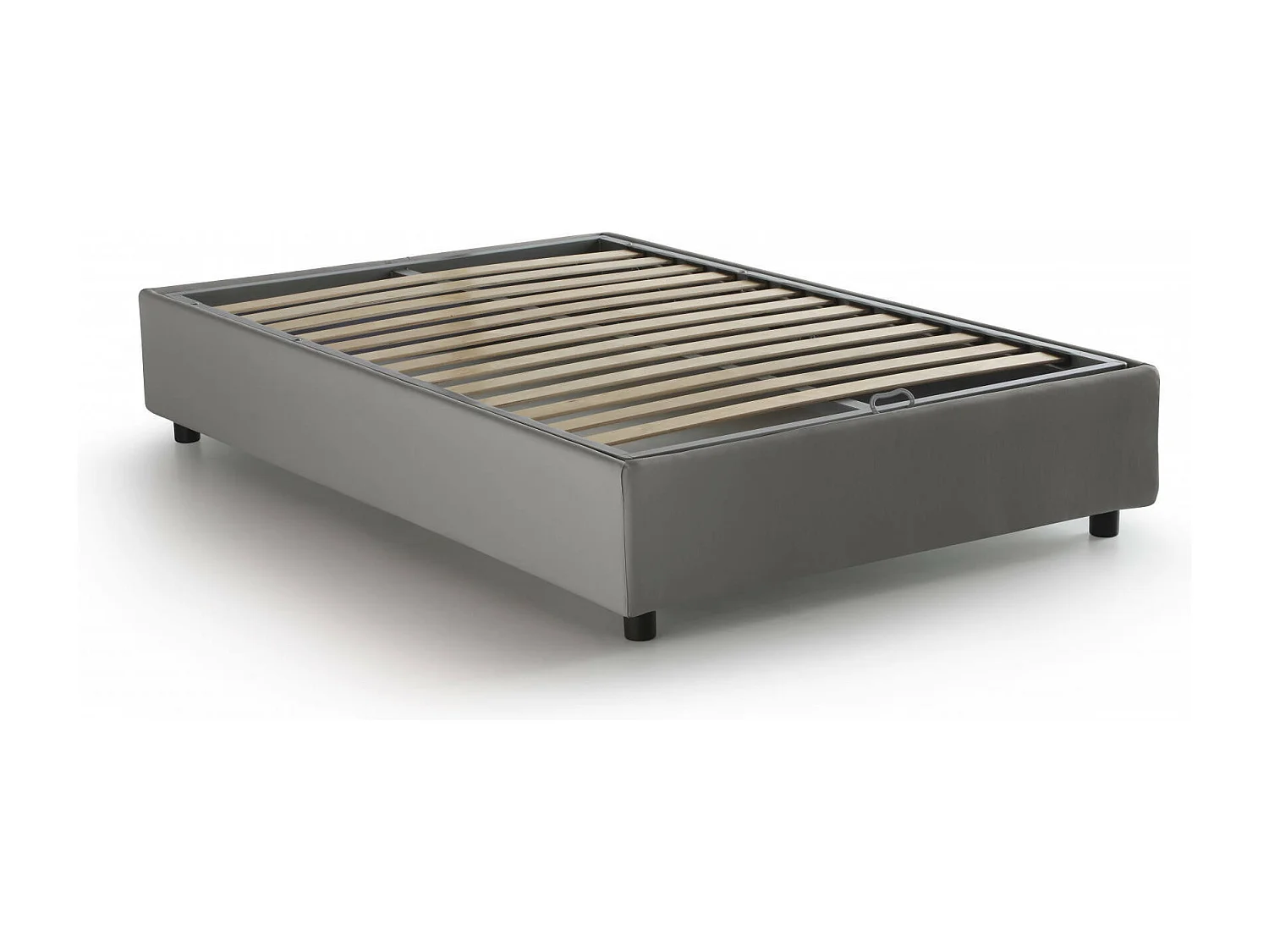 Lit double Nicole, Lit coffre avec revêtement en tissu, 100% Made in Italy, Ouverture frontale, adapté pour matelas 120x190 cm, Gris