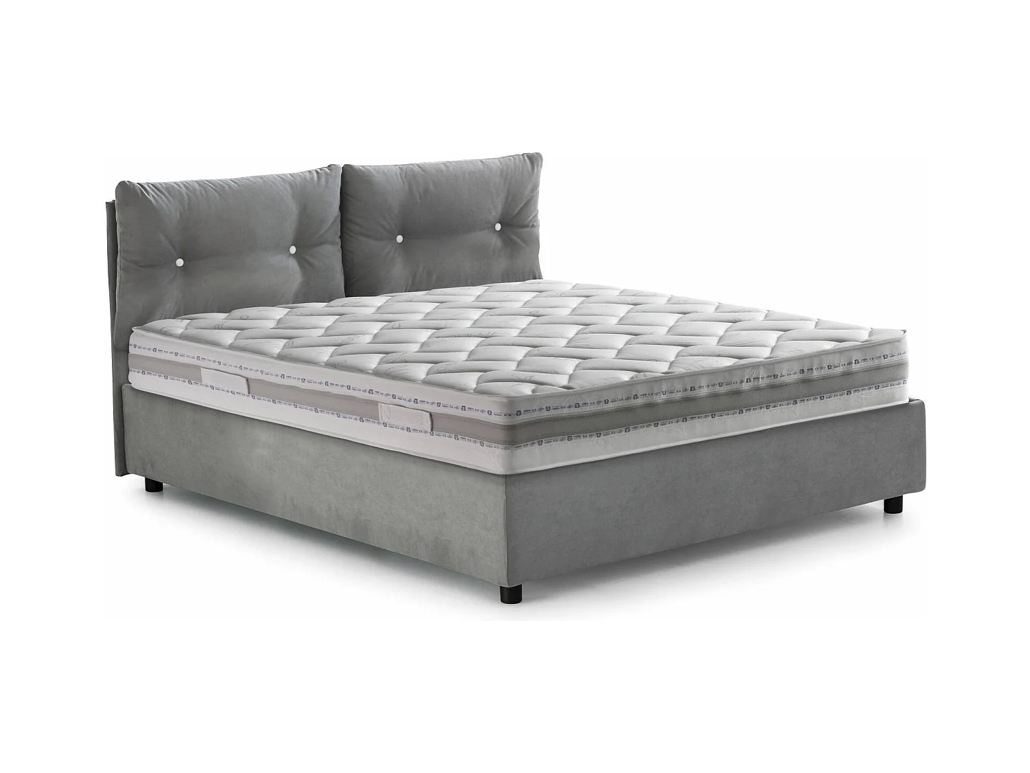 Adelaide eenpersoonsbed, Opbergbed met stoffen bekleding, 100% Made in Italy, Opening aan de voorkant, geschikt voor matras 80x190 cm, Grijs