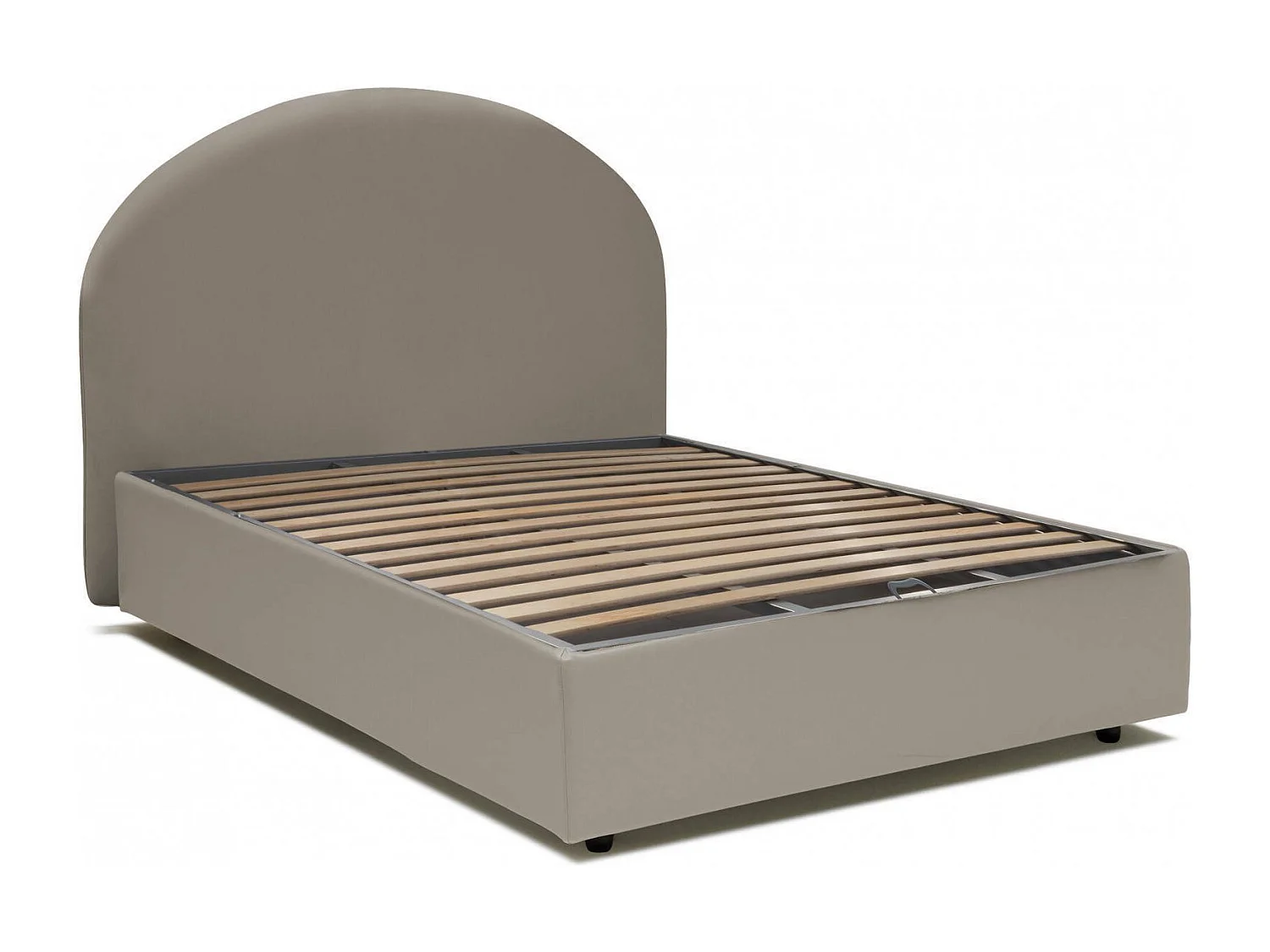 Lit double Colomba, lit coffre avec revêtement en éco-cuir, 100% Made in Italy, ouverture frontale, avec matelas 120x190 cm inclus, gris tourterelle