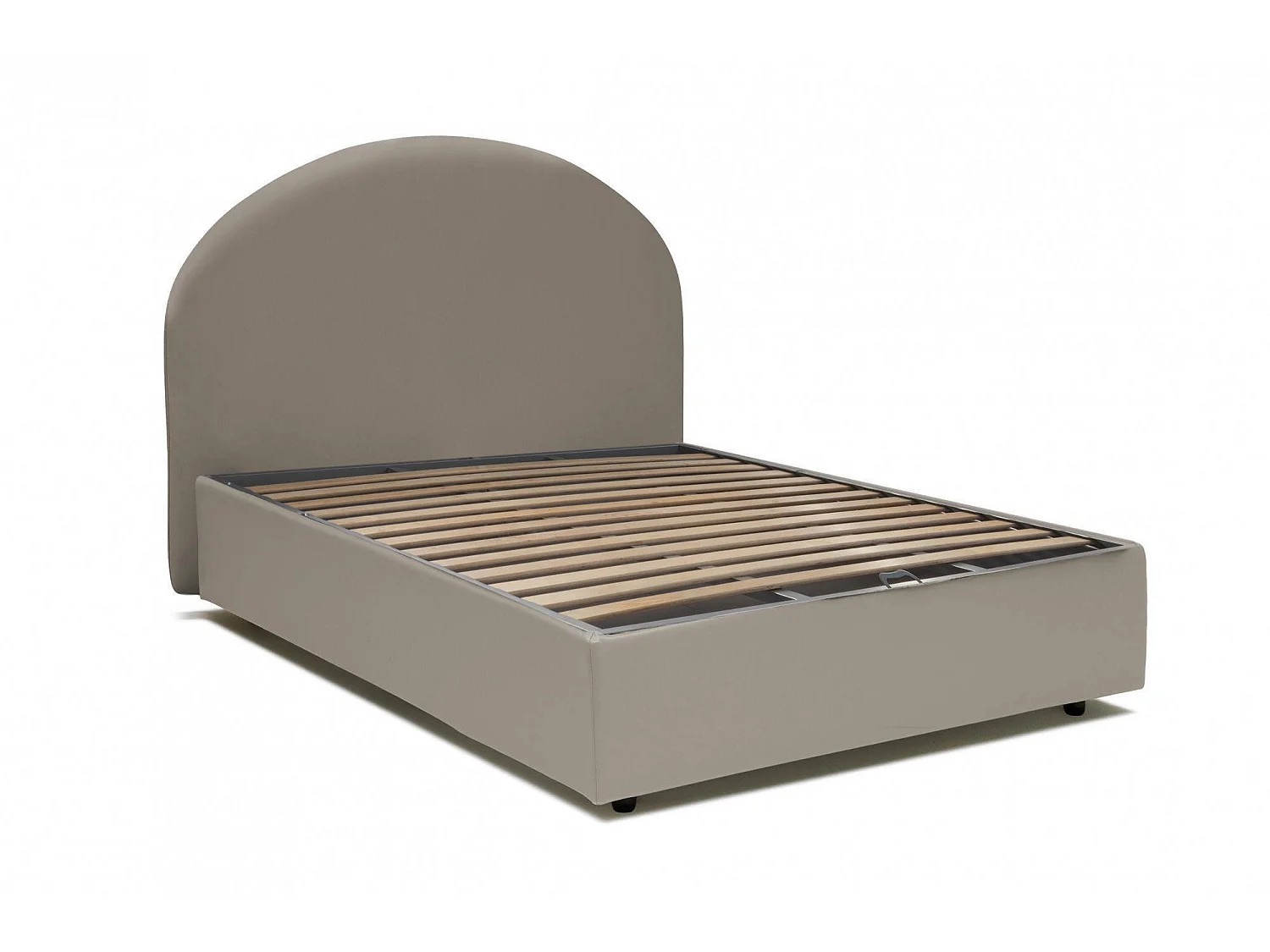 Cama doble Colomba, canapé con revestimiento de ecopiel, 100% Made in Italy, apertura frontal, con colchón 120x190 cm incluido, gris tórtola