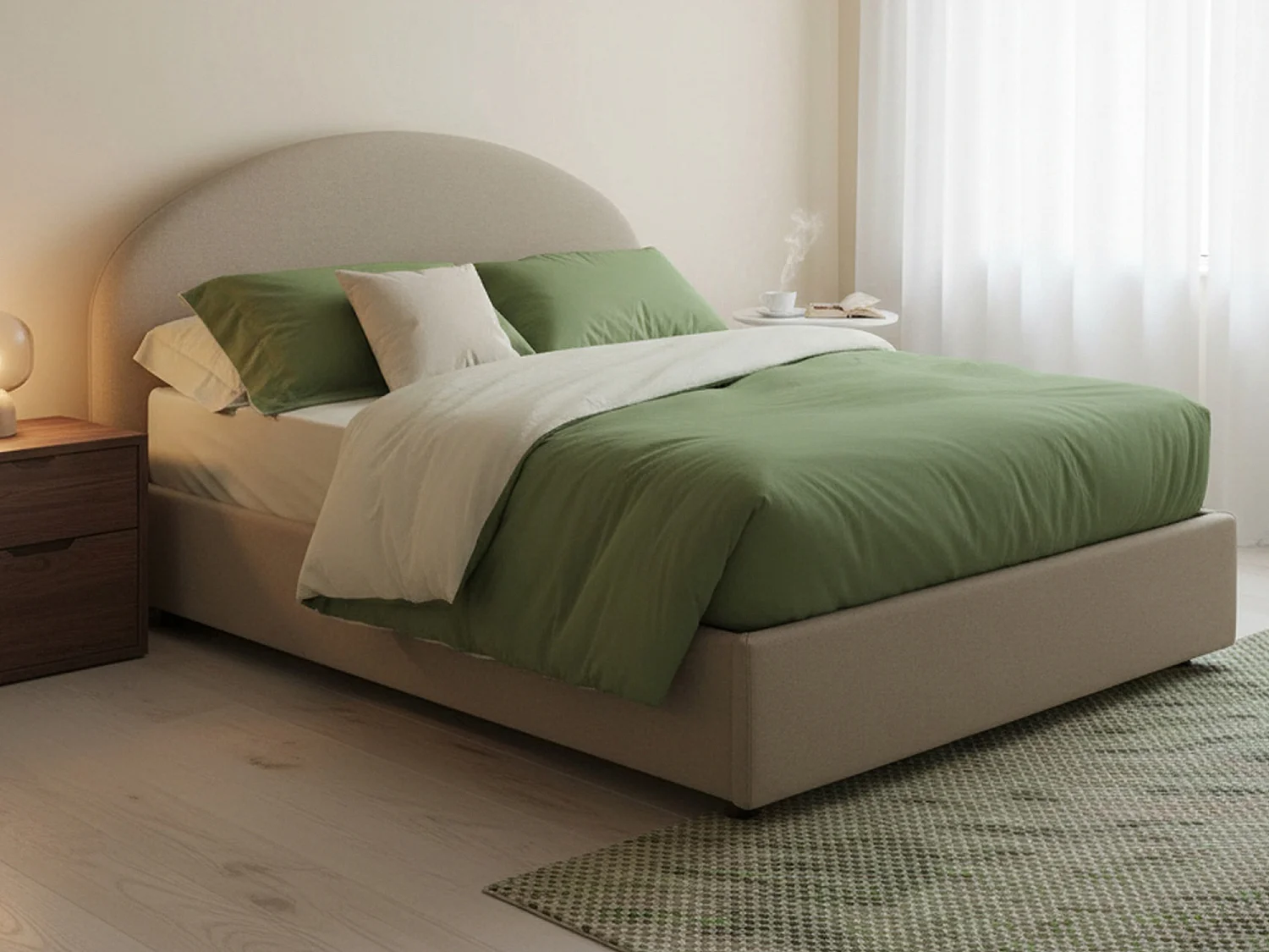 Cama doble Colomba, canapé con revestimiento de ecopiel, 100% Made in Italy, apertura frontal, con colchón 120x190 cm incluido, gris tórtola