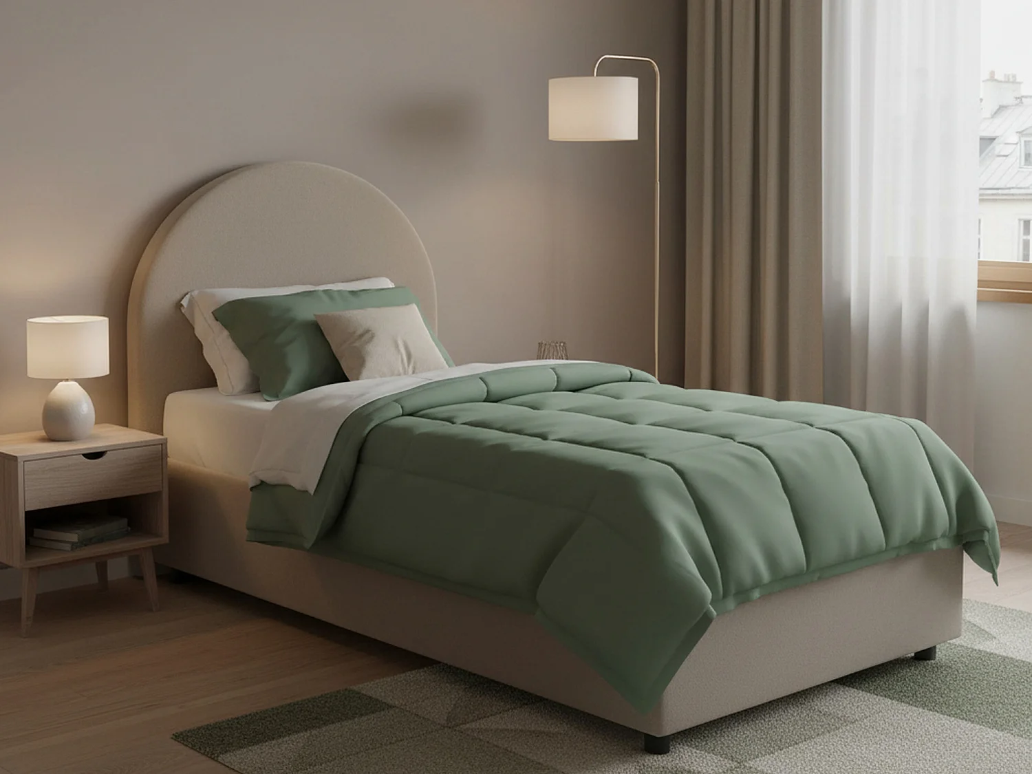 Lit simple Giorgia, Lit coffre avec revêtement en éco-cuir, 100% Made in Italy, Ouverture latérale, adapté pour matelas 80x190 cm, Taupe