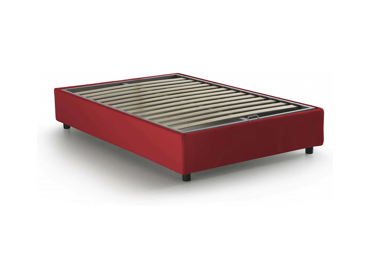 Nicole tweepersoonsbed, Opbergbed met stoffen bekleding, 100% Made in Italy, Opening aan de voorkant, geschikt voor matras 120x190 cm, Rood