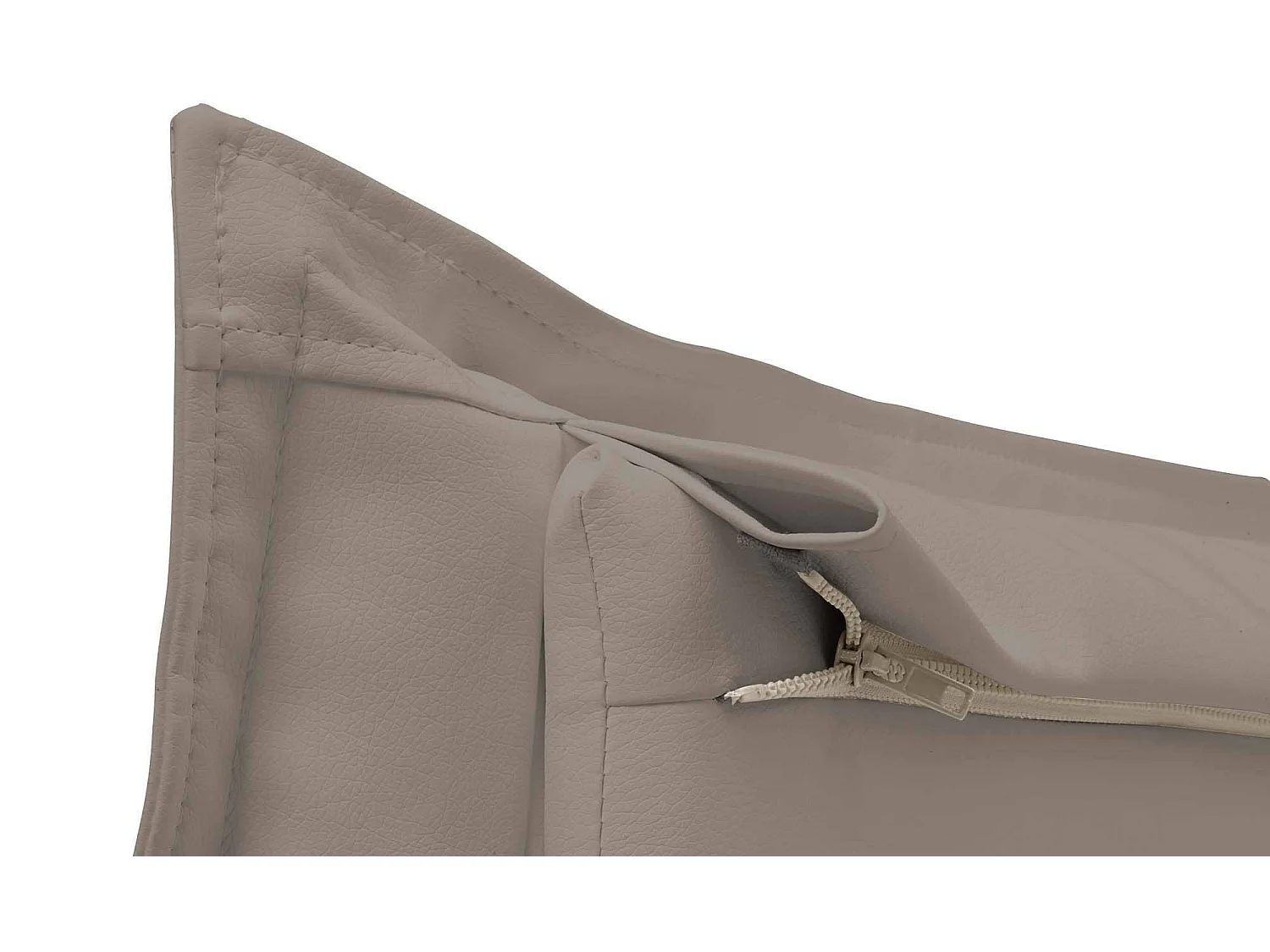 Lit simple Ester, Lit coffre avec revêtement en éco-cuir, 100% Made in Italy, Ouverture frontale, adapté pour matelas 80x190 cm, Taupe