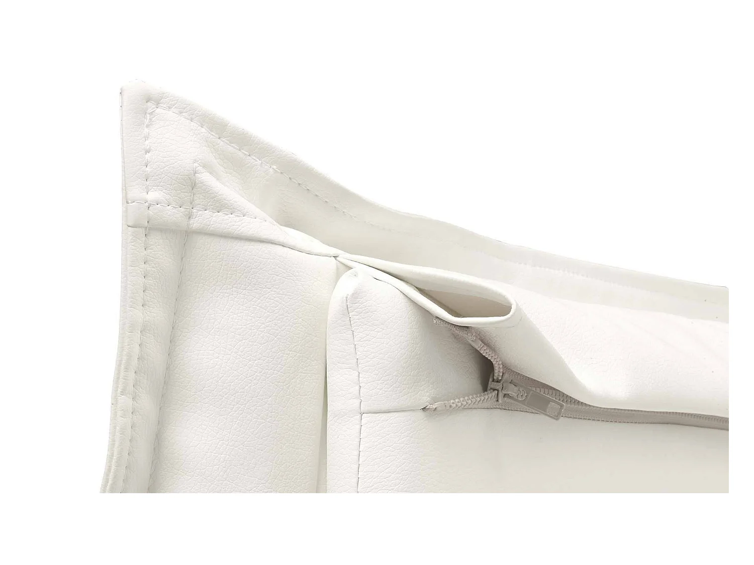 Lit simple Erika, Lit coffre avec revêtement en éco-cuir, 100% Made in Italy, Ouverture frontale, adapté pour matelas 90x190 cm, Blanc