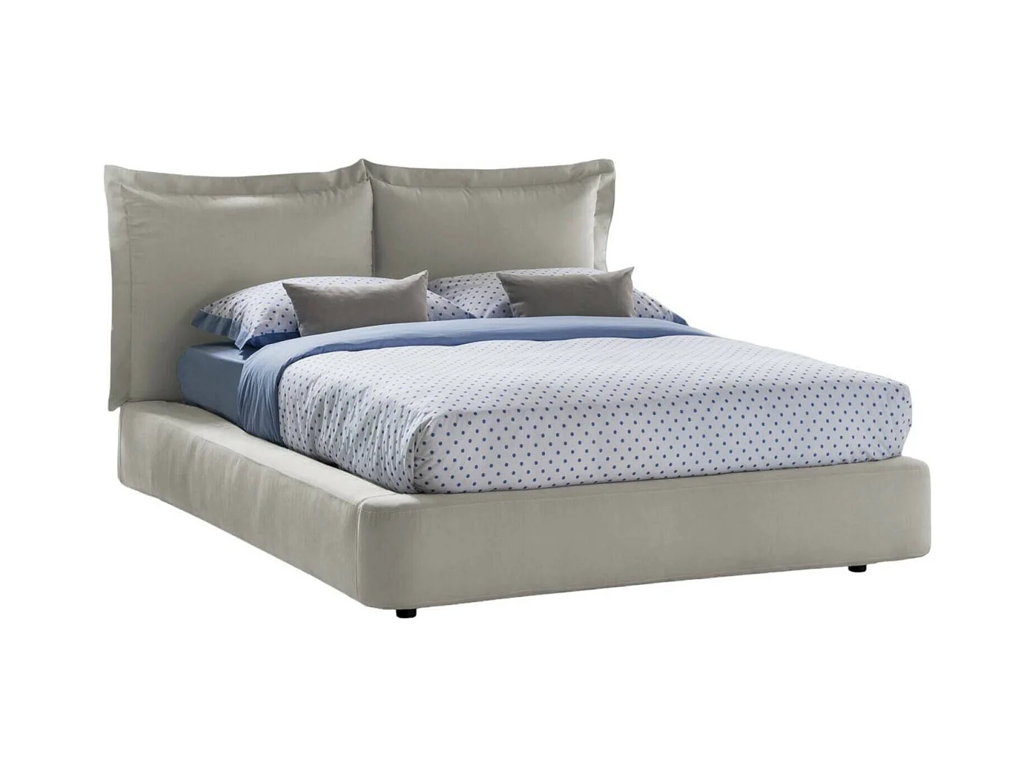Lit double Cornelia, Lit coffre avec revêtement en tissu, 100% Made in Italy, Ouverture frontale, adapté pour matelas 160x190 cm, Beige