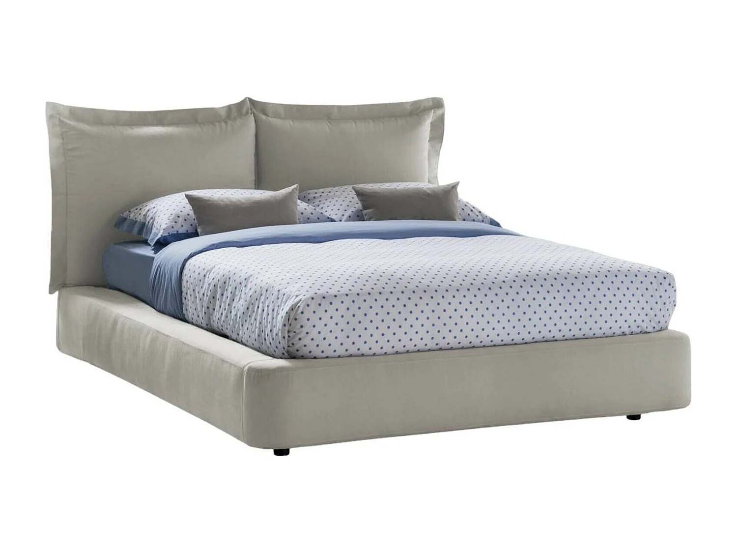Lit double Cornelia, Lit coffre avec revêtement en tissu, 100% Made in Italy, Ouverture frontale, adapté pour matelas 160x190 cm, Beige