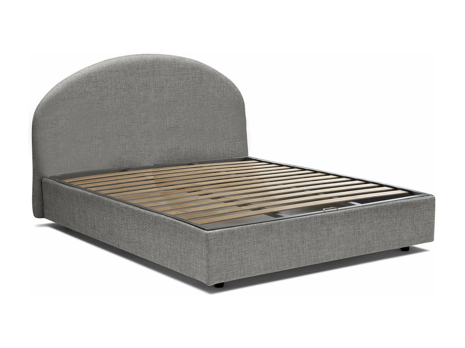 Lit double Aurora, Lit coffre avec revêtement en tissu, 100% Made in Italy, Ouverture frontale, avec matelas 160x200 cm inclus, Gris