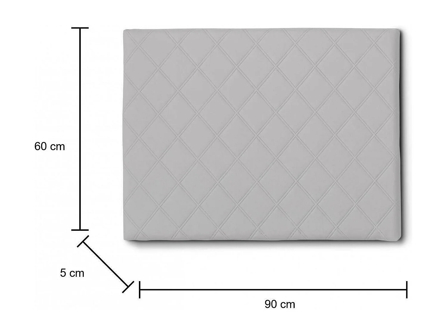 Einzelbett Cleziana, wandmontiertes Kopfteil aus Kunstleder, 100 % Made in Italy, geeignet für ein Einzelbett, 90 x 60 cm, WeiÃŸ