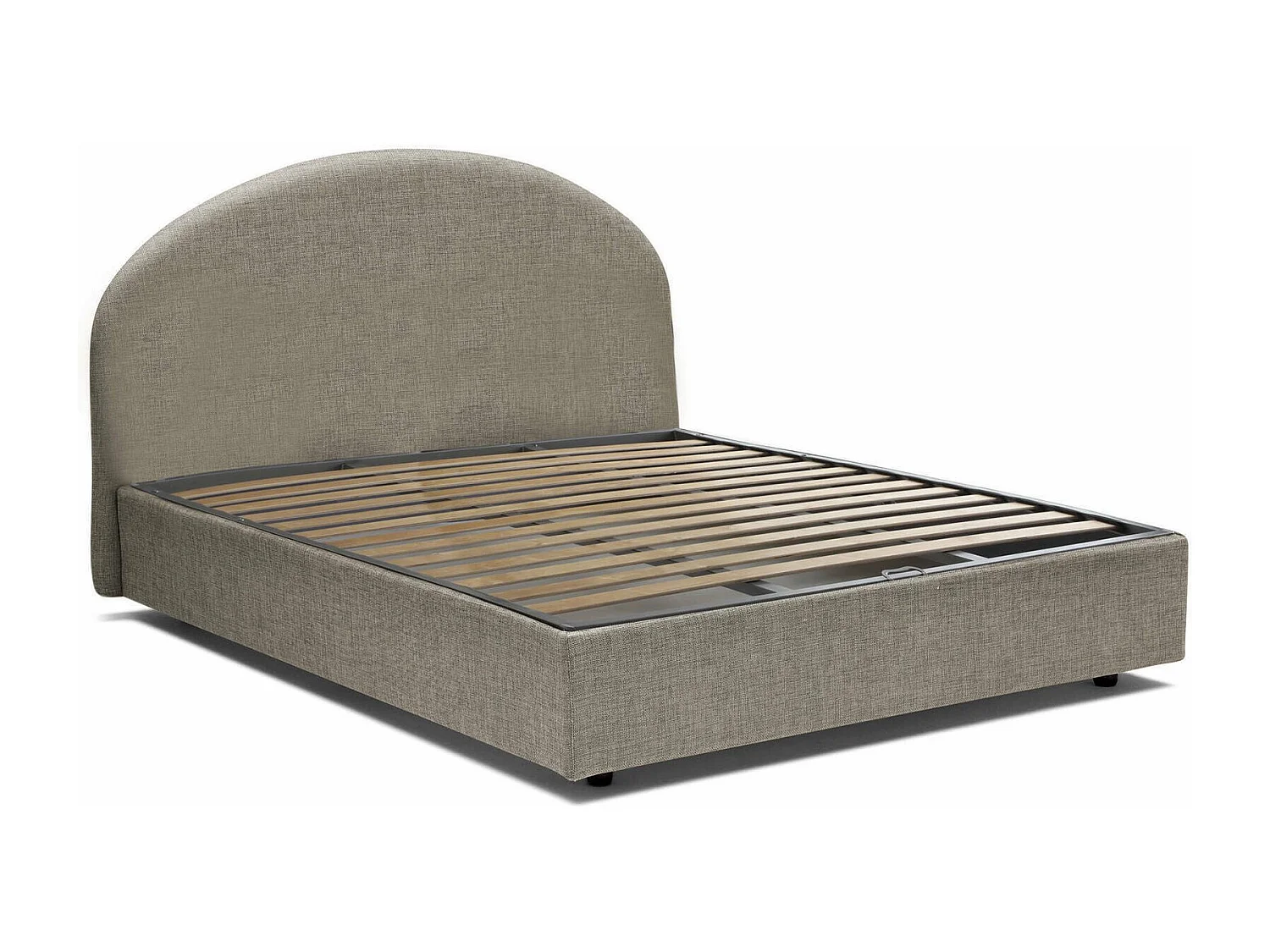 Lit double Consuelo, Lit coffre avec revêtement en tissu, 100% Made in Italy, Ouverture frontale, adapté pour matelas 160x190 cm, Taupe