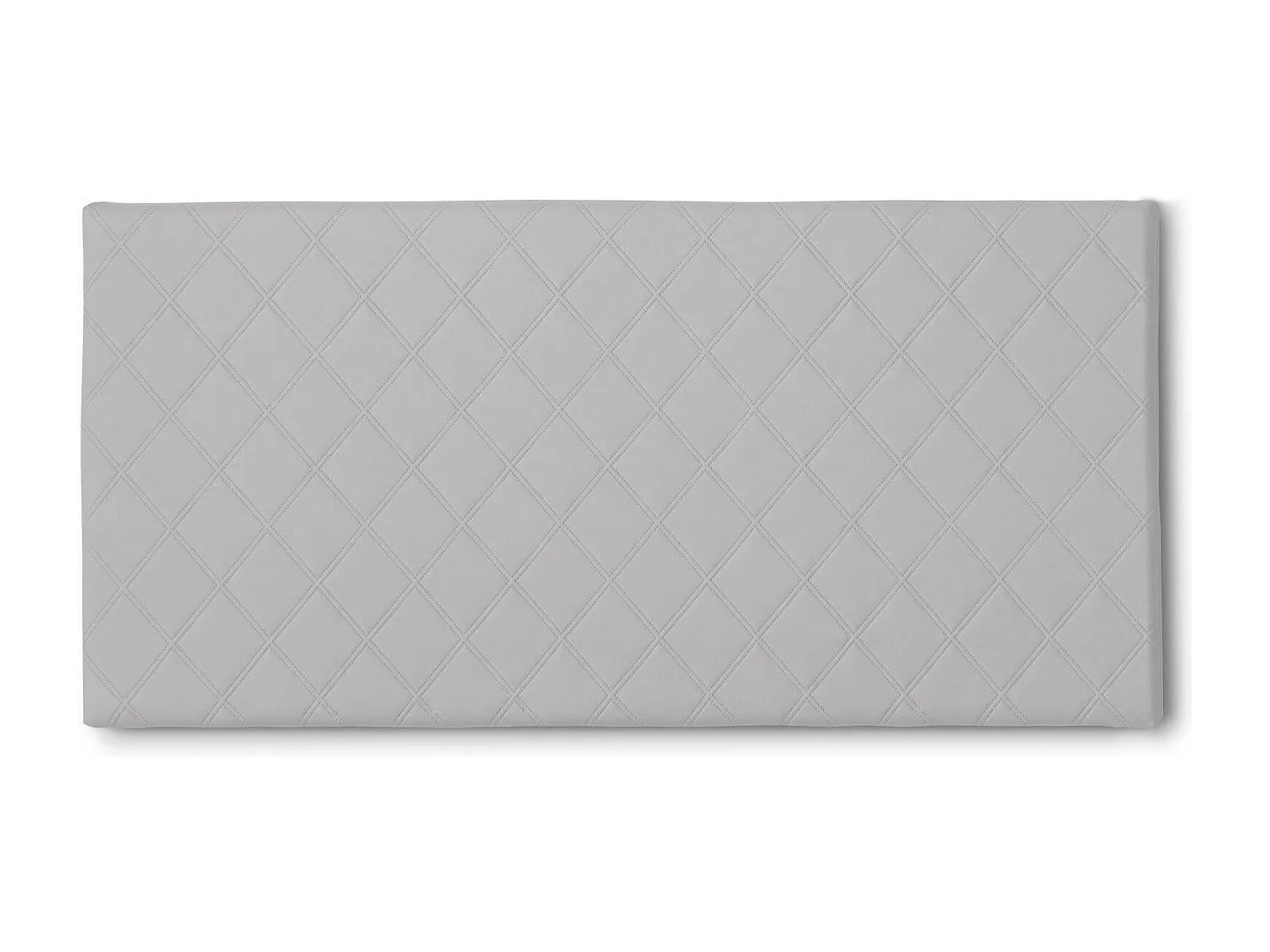 Lit queen size Cleo, tête de lit murale en éco-cuir, 100% Made in Italy, adaptée pour un lit queen size, 130x60 cm, Blanc