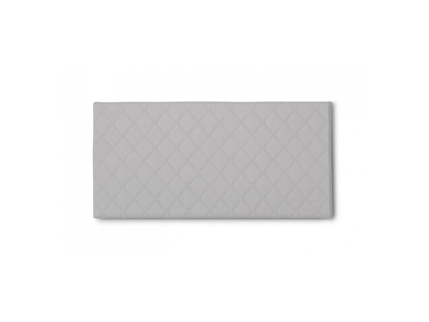 Lit queen size Cleo, tête de lit murale en éco-cuir, 100% Made in Italy, adaptée pour un lit queen size, 130x60 cm, Blanc