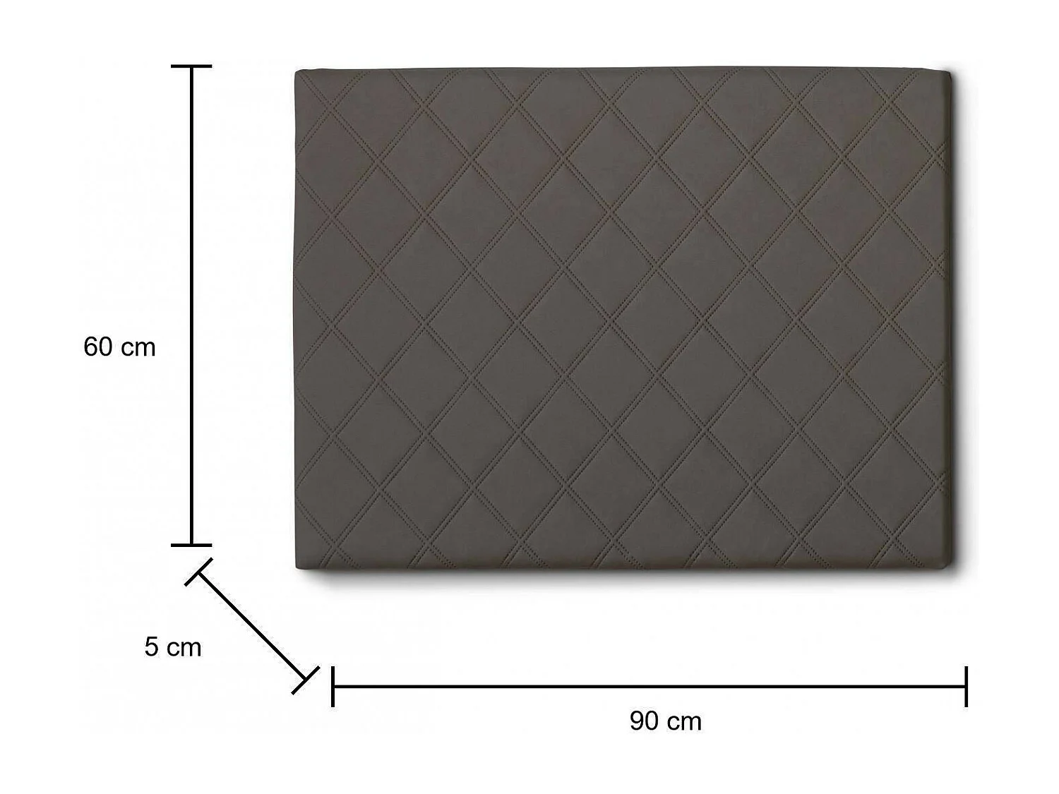 Lit simple Cleziana, tête de lit murale en éco-cuir, 100% Made in Italy, adapté pour un lit simple, 90x60 cm, gris tourterelle
