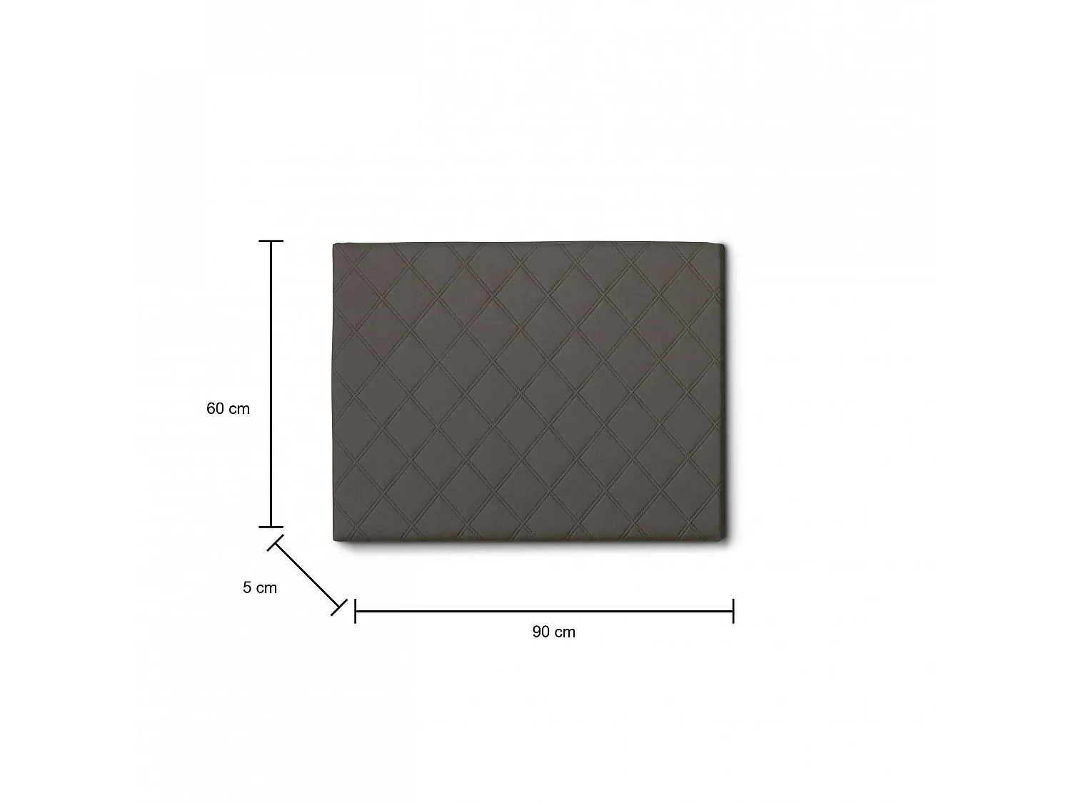 Letto singolo Cleziana, Testata in ecopelle a muro, 100% Made in Italy, adatta a letto Singolo, Cm 90x60, Tortora